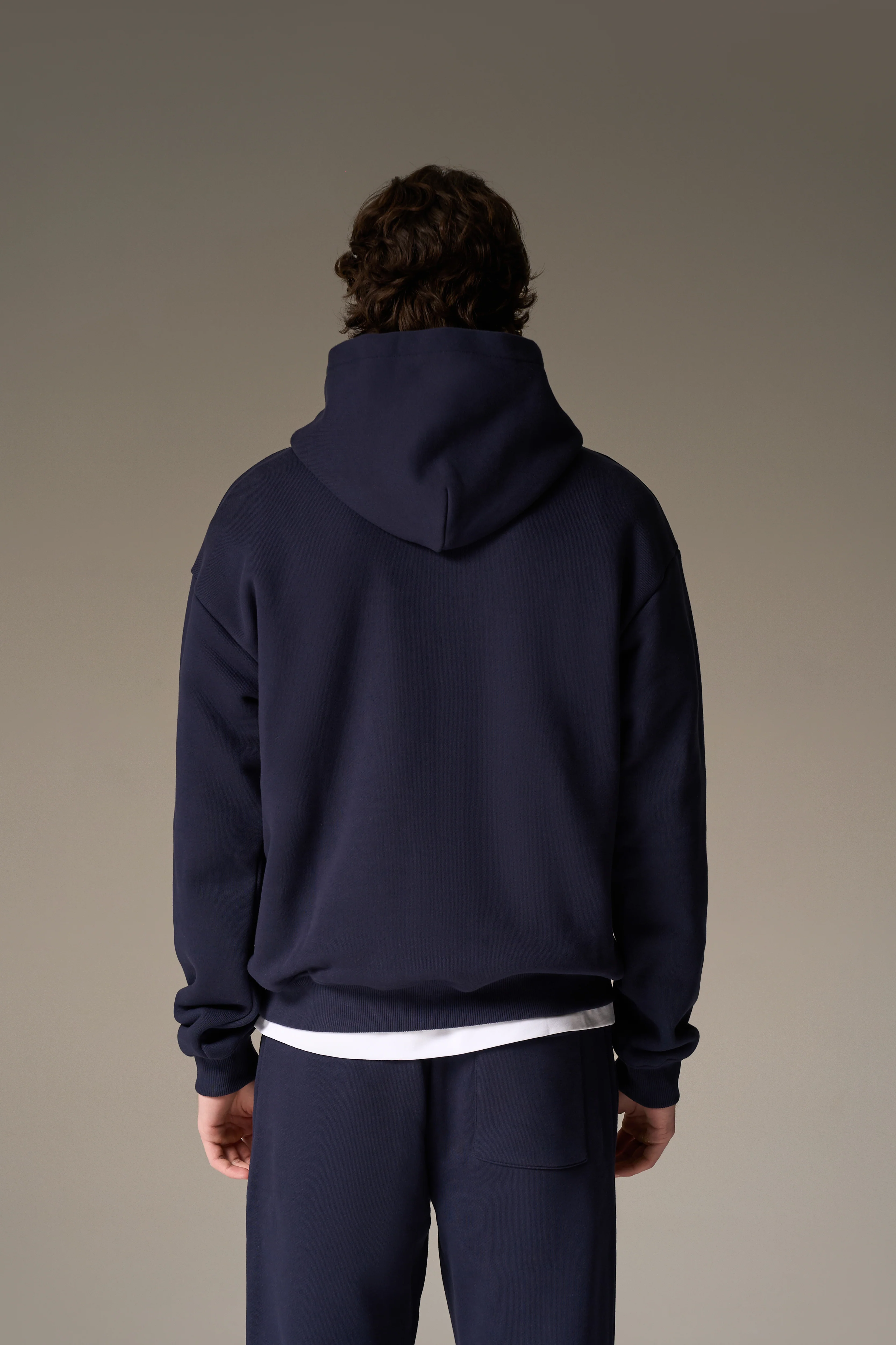 HEAVYWEIGHT MONOGRAM EMBLEM HOODIE - NAVY
