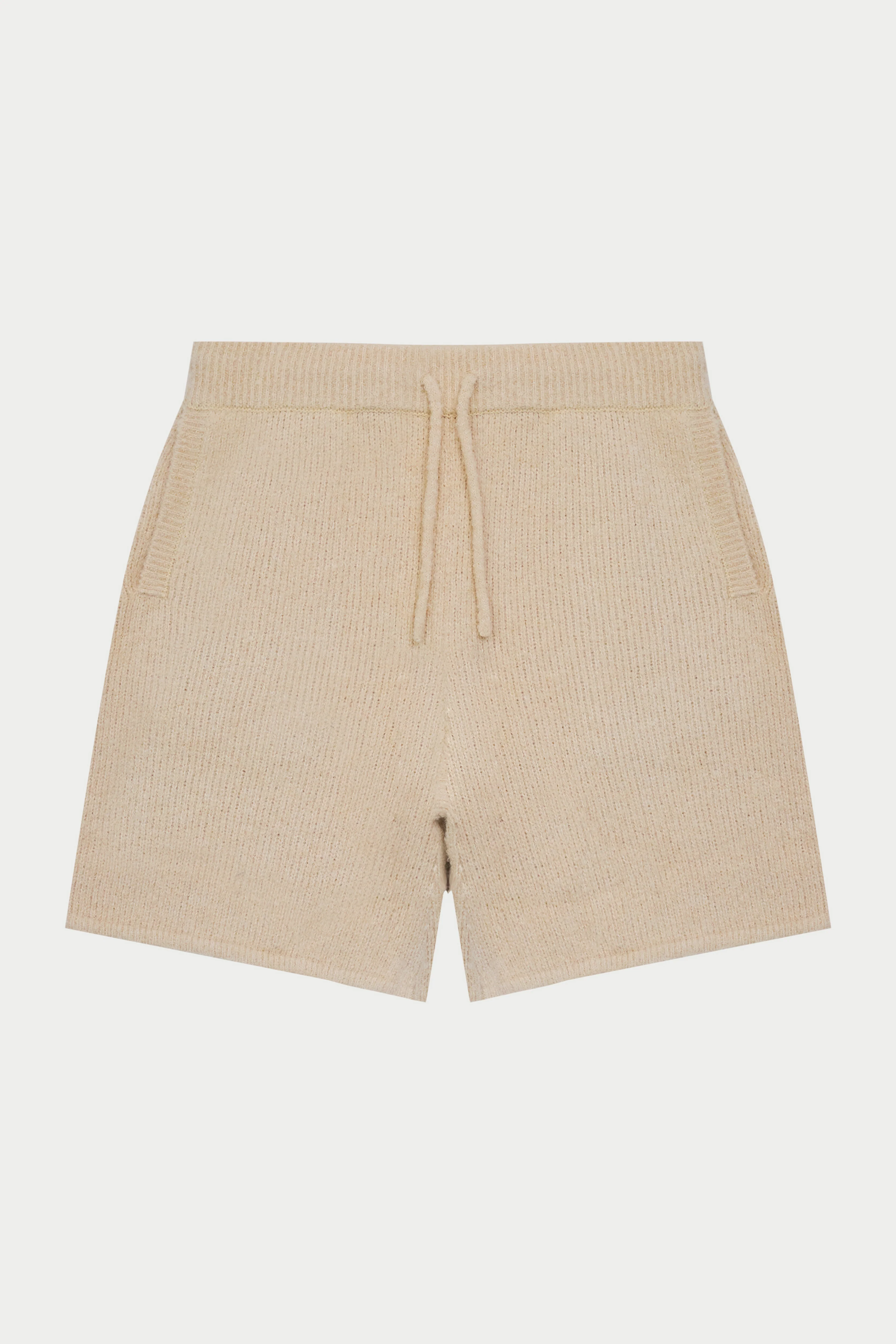 BOUCLE KNIT SHORTS - STONE
