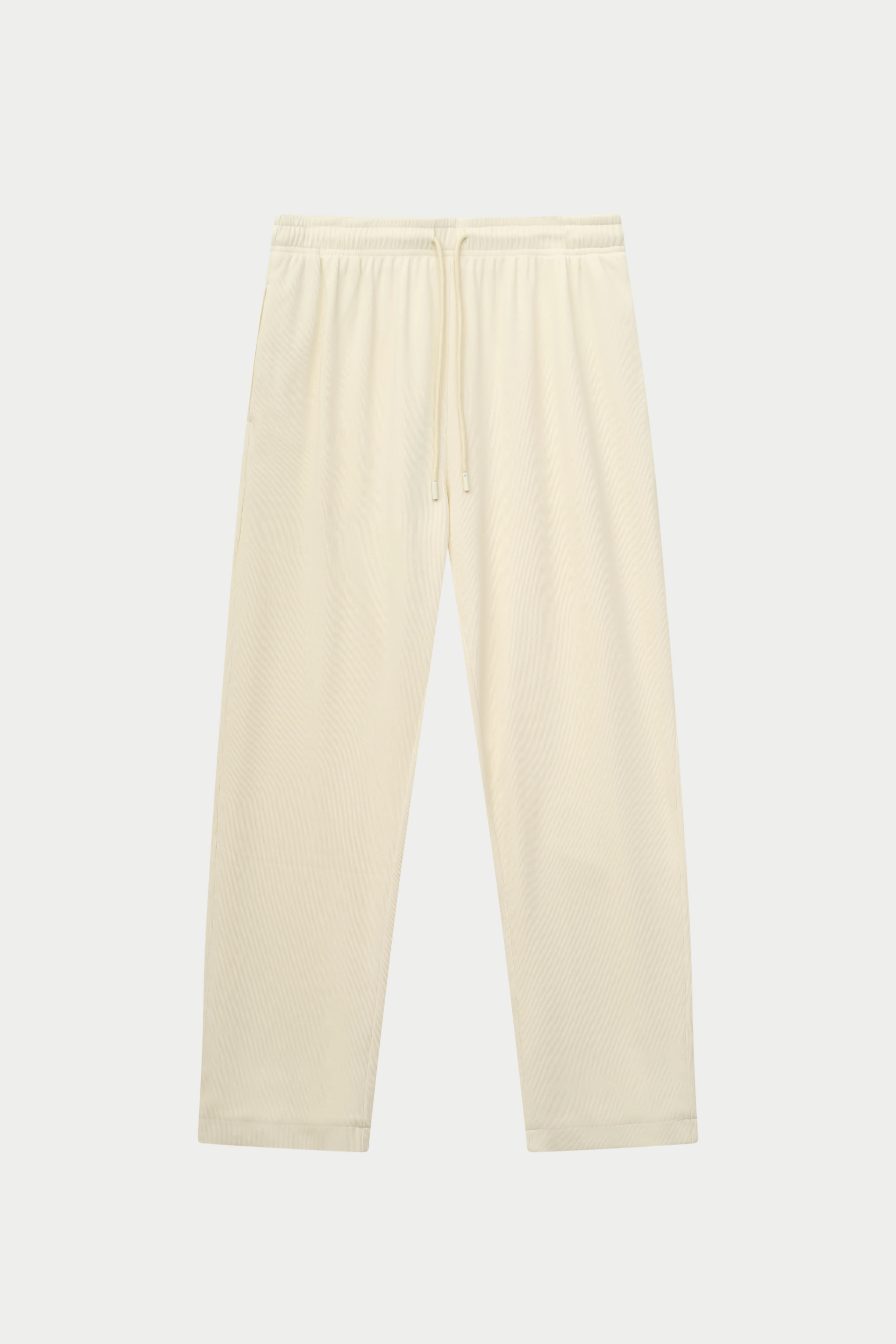 RIBBED TROUSERS - OFF WHITE