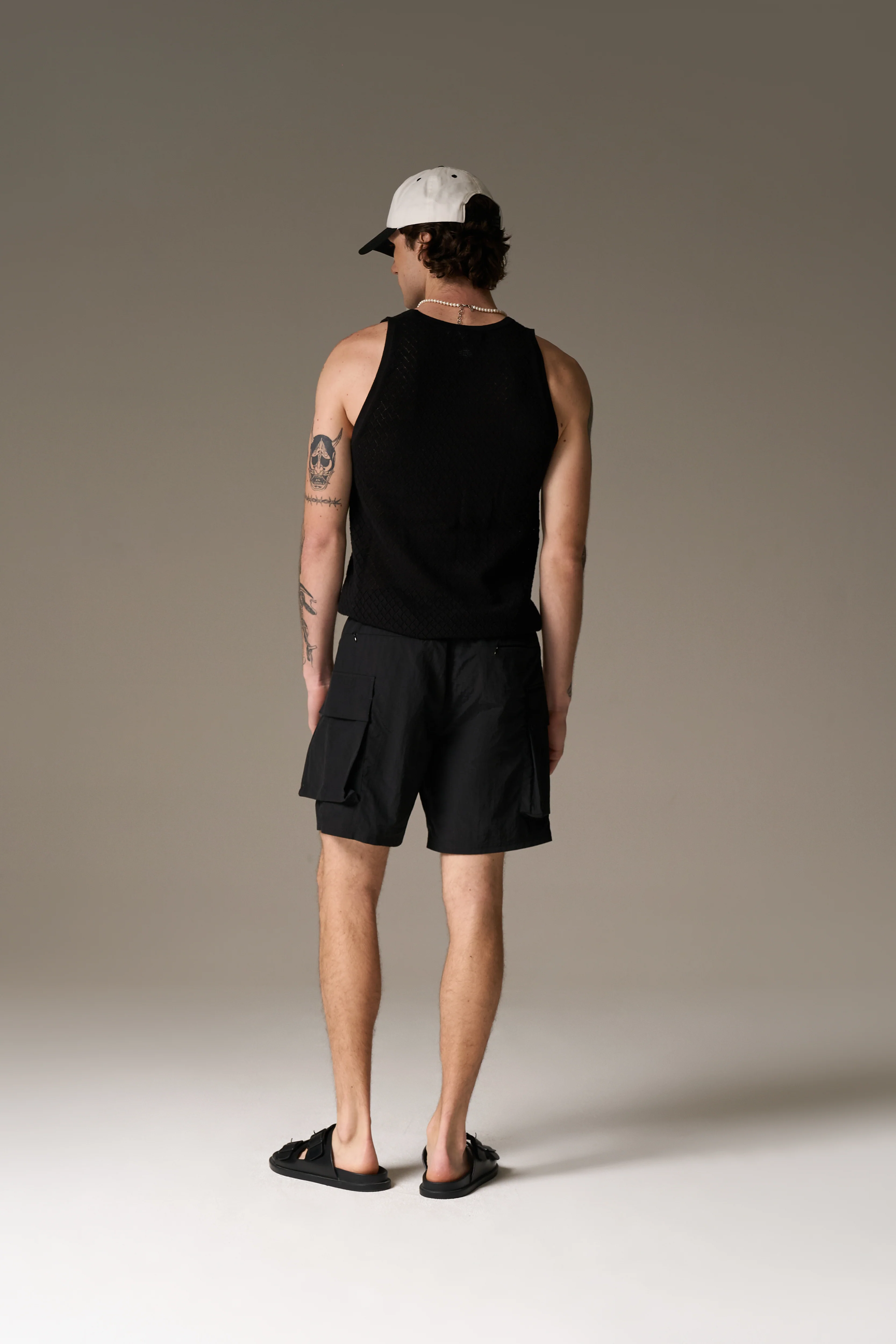 CARGO POCKET SWIM SHORTS - BLACK