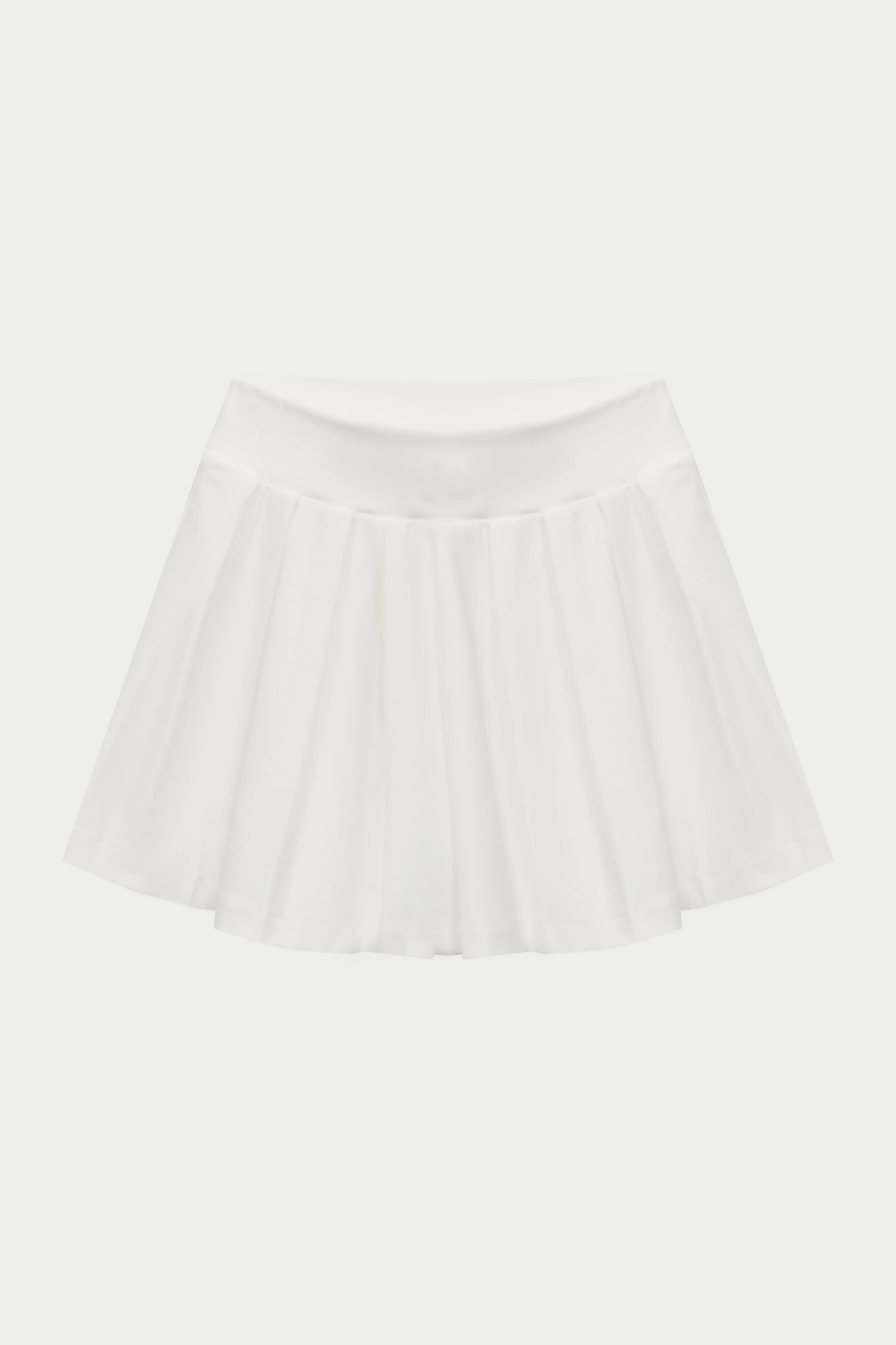 PLEATED SCULPTING STRETCH MINI SKORT - WHITE
