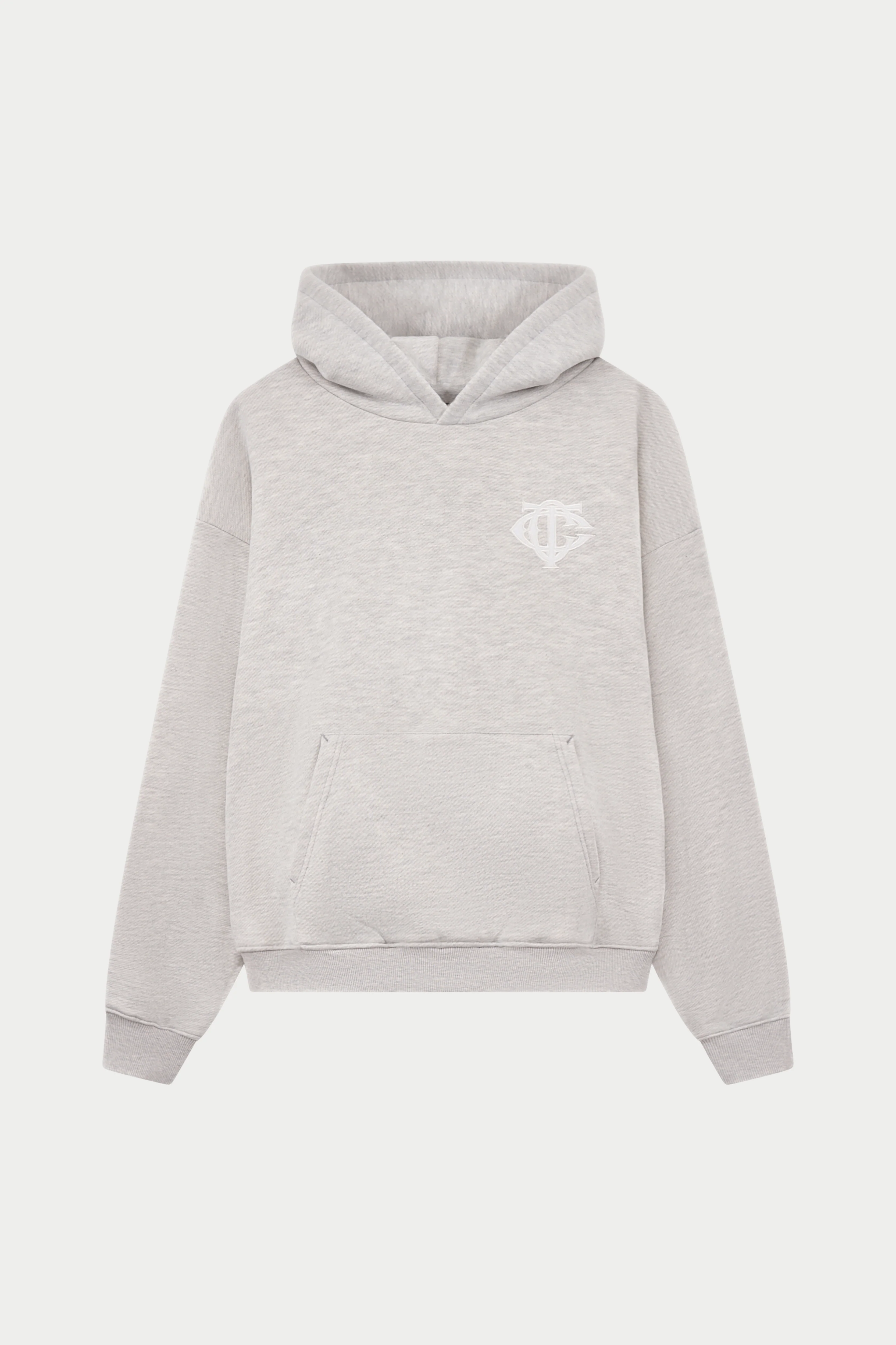 HEAVYWEIGHT MONOGRAM EMBLEM HOODIE - GREY MARL