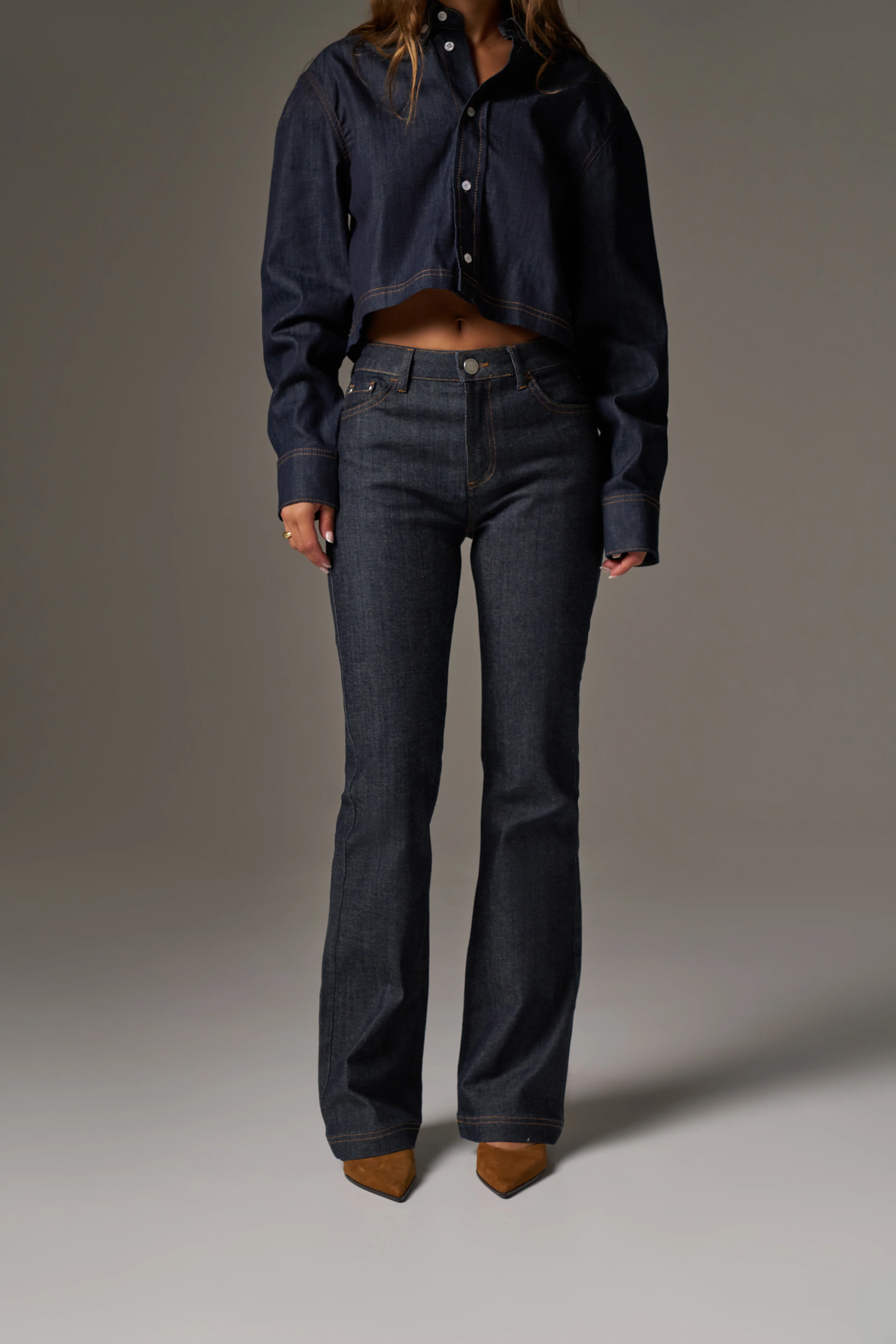 RELAXED FLARE JEANS - DARK INDIGO