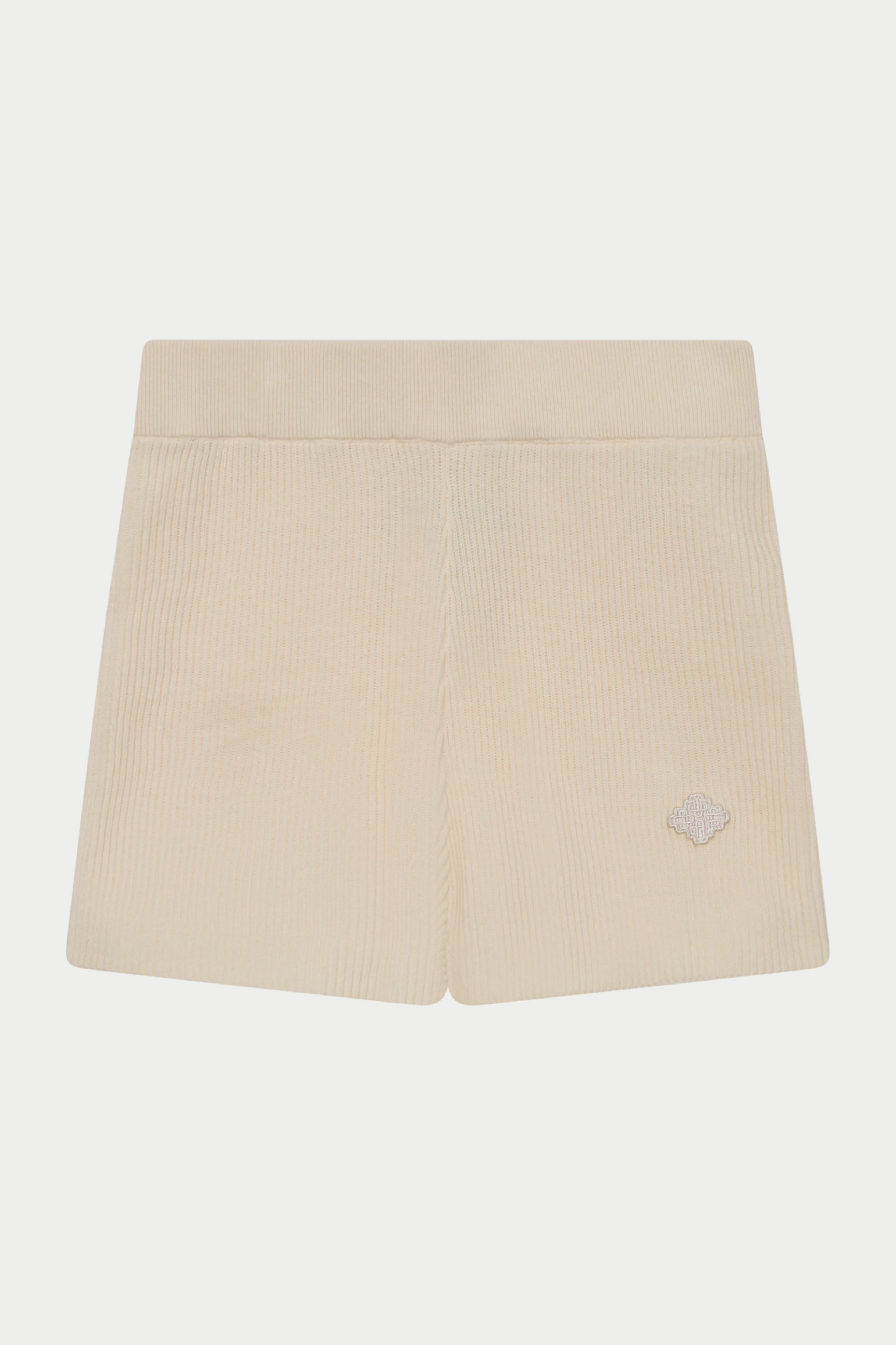 KNITTED MINI SHORTS - BUTTERMILK