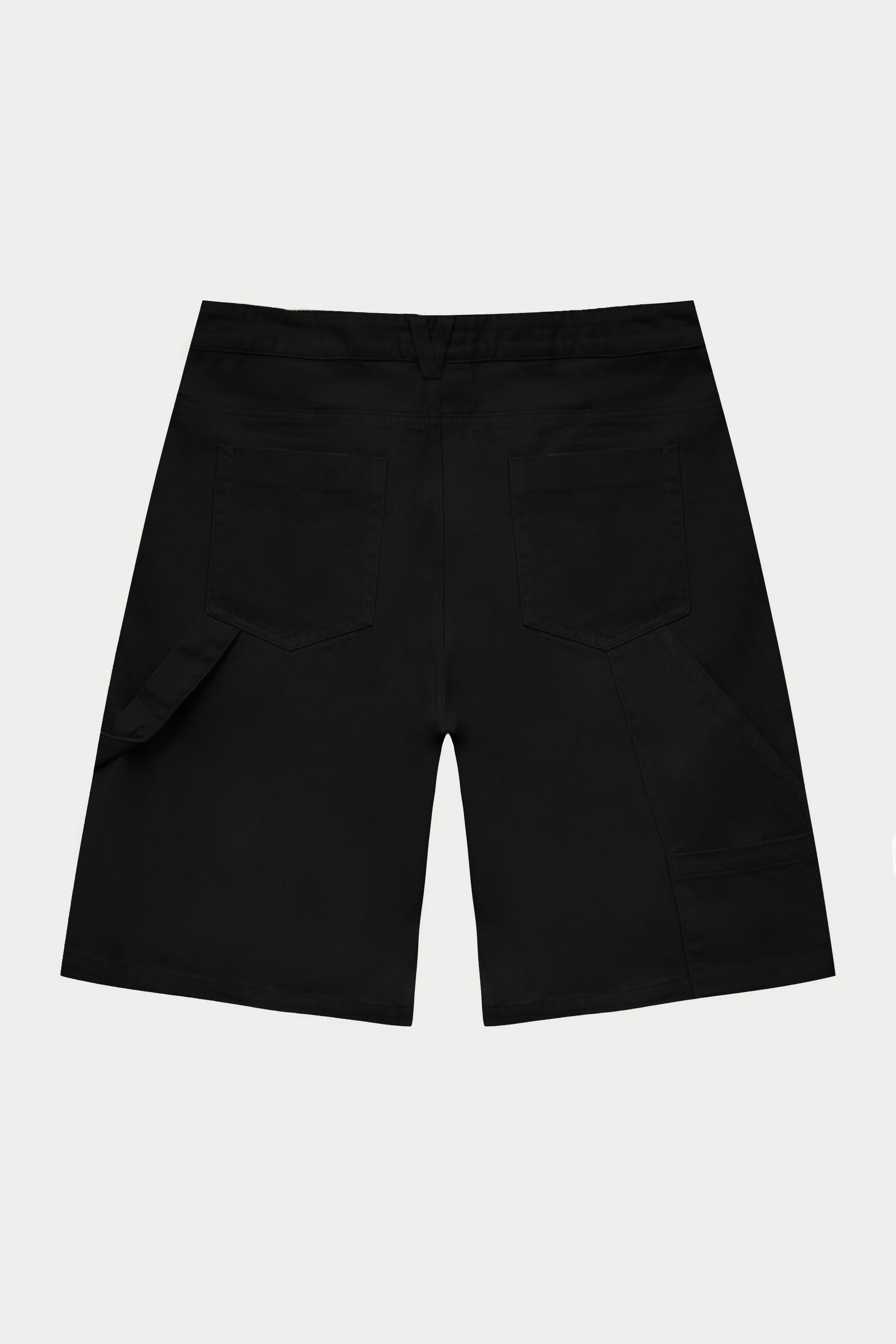 TWILL CARPENTER SHORTS - BLACK