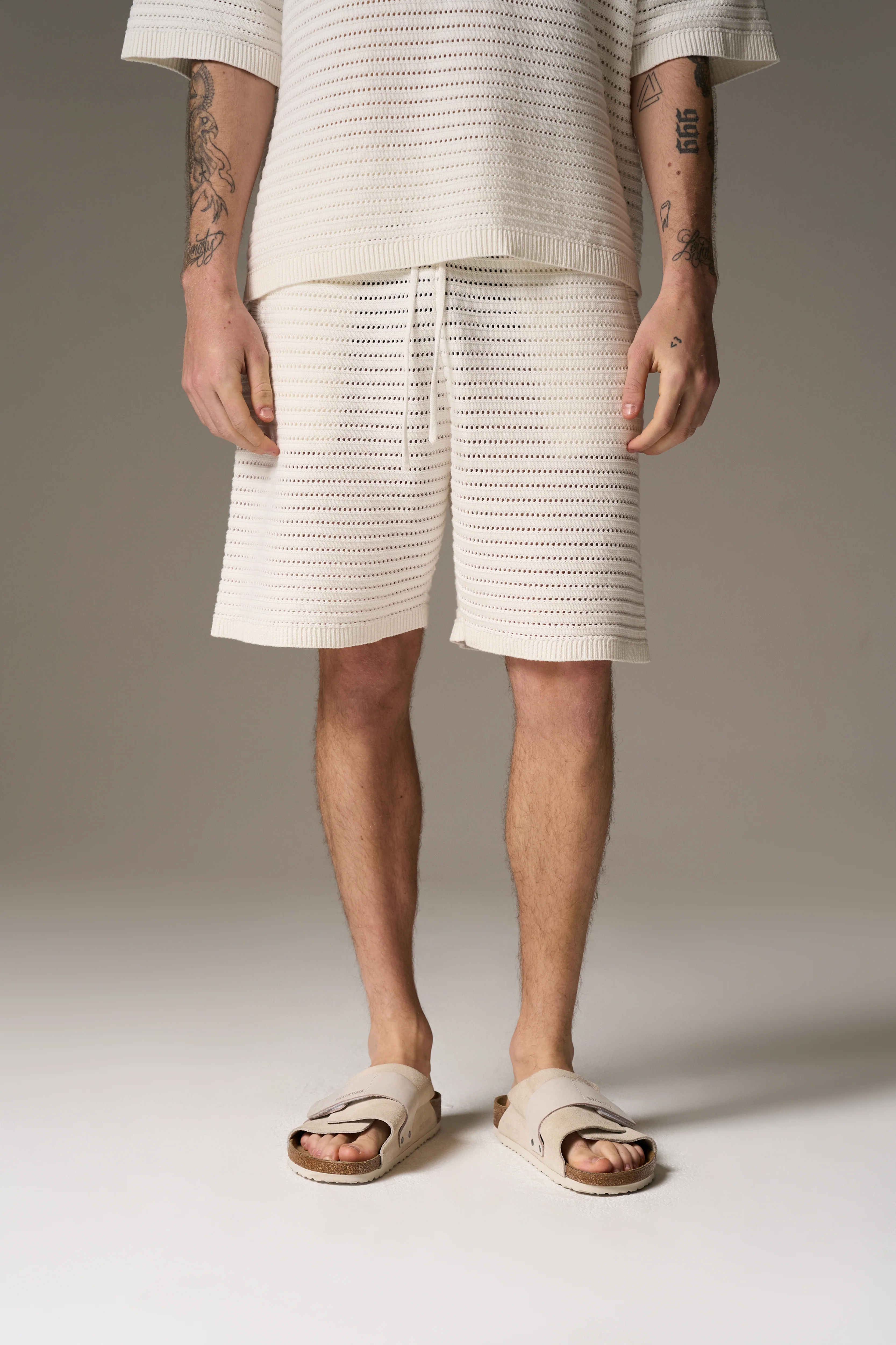 KNITTED SHORTS - WHITE