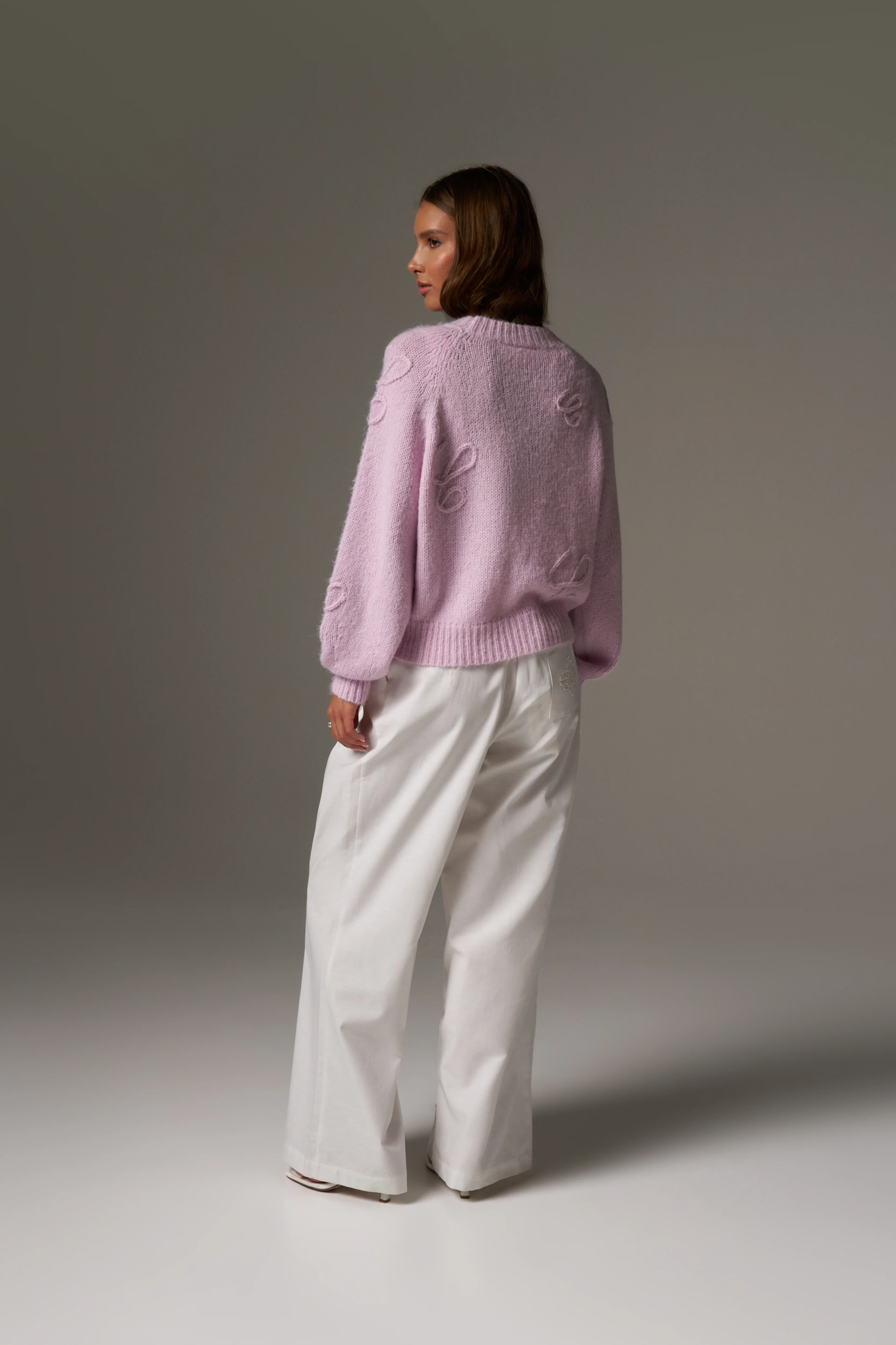 SCRIPT APPLIQUE OVERSIZED JUMPER - PINK