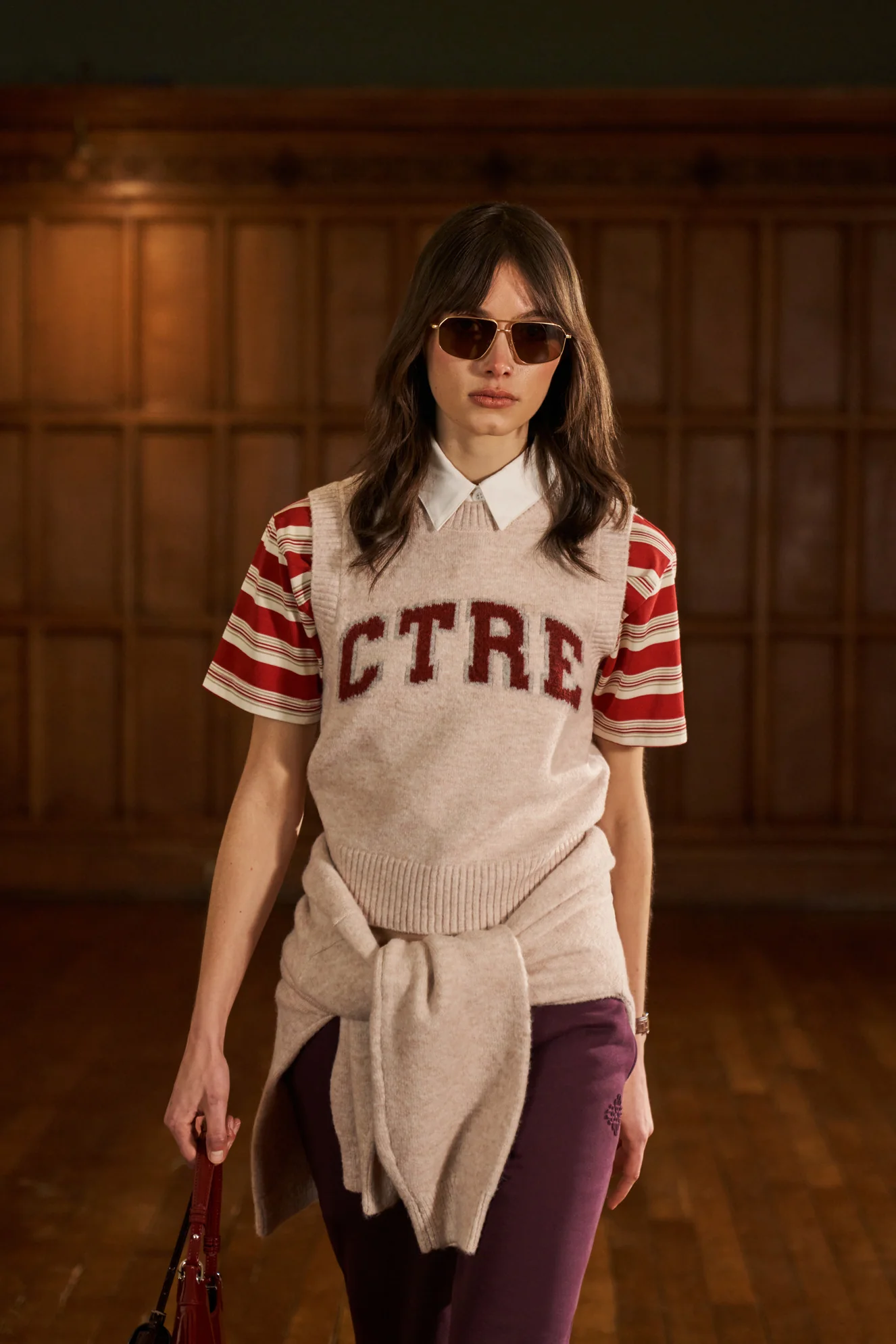 CTRE KNITTED VEST - PINK