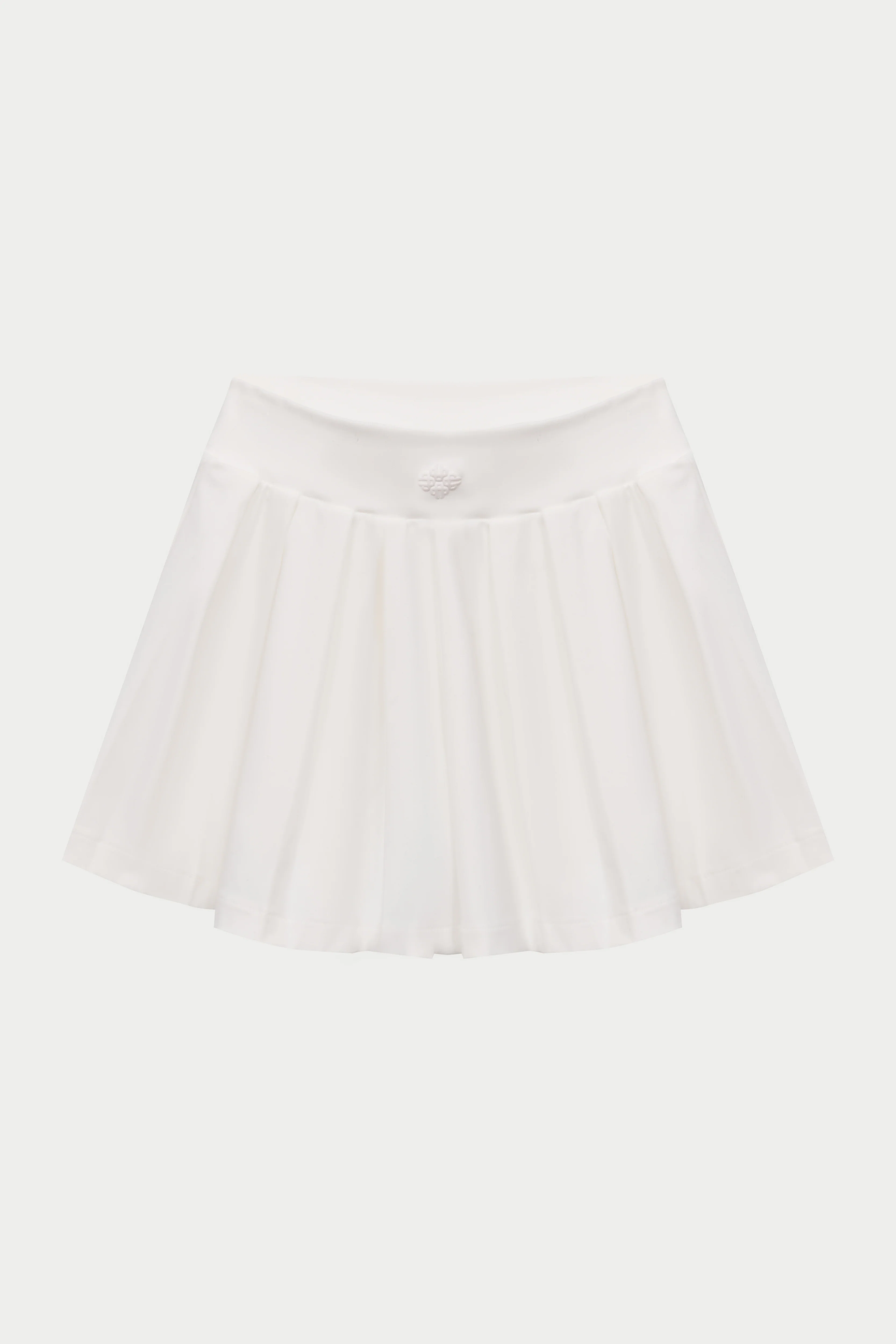 PLEATED SCULPTING STRETCH MINI SKORT - WHITE
