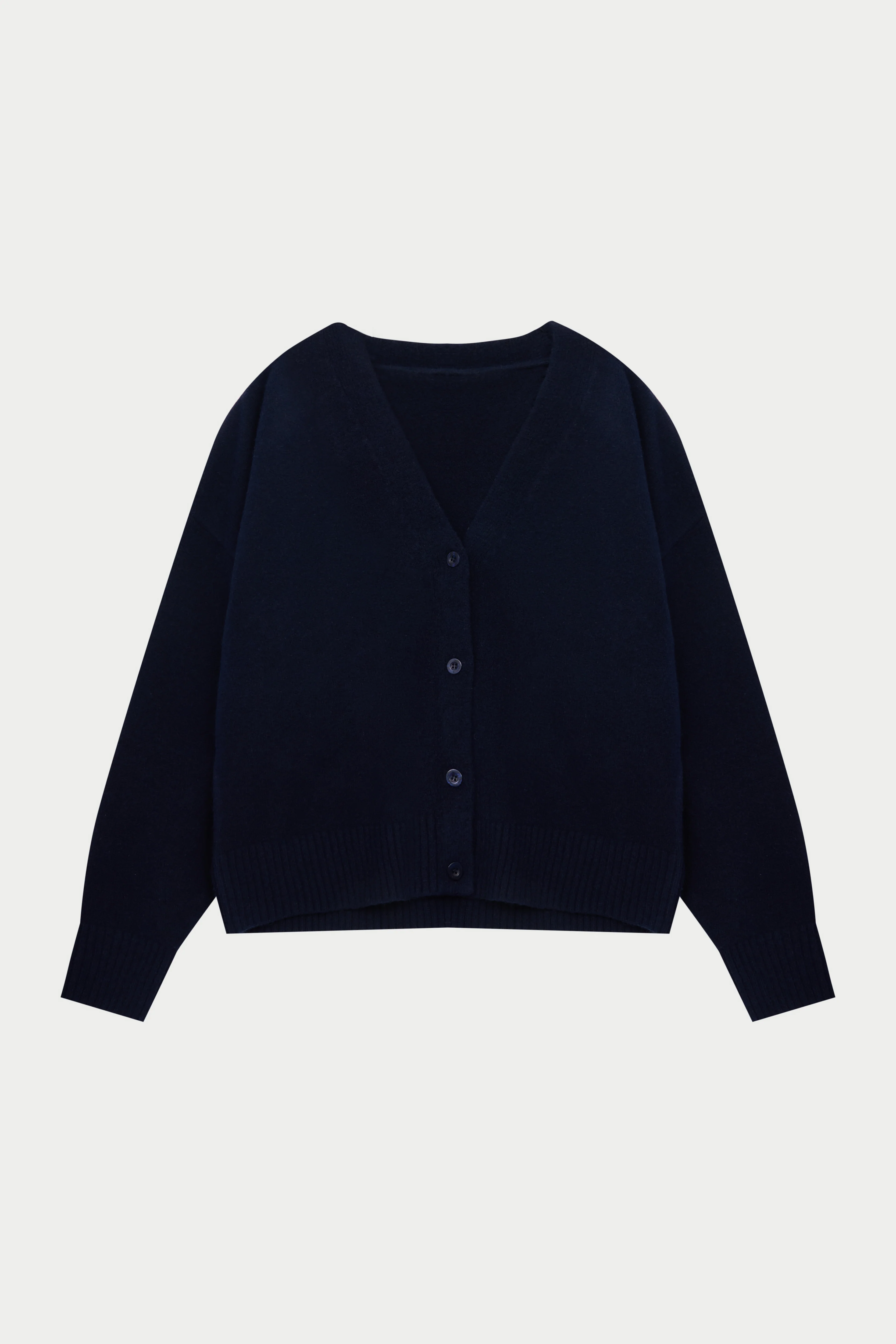 COPYRIGHT BRUSHED KNIT CARDIGAN - NAVY
