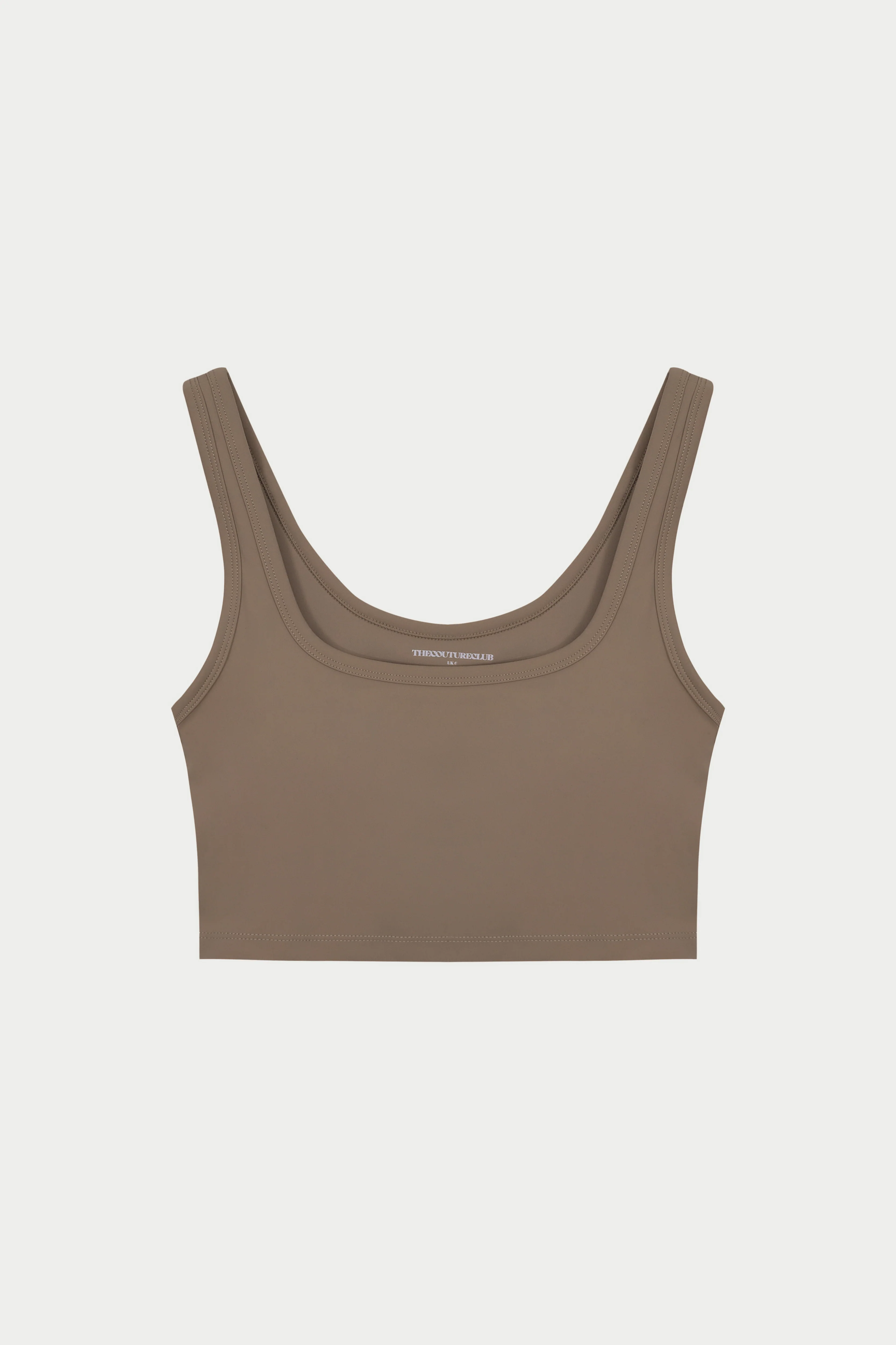 SCULPTING STRETCH EMBLEM SPORTS BRA - COCOA