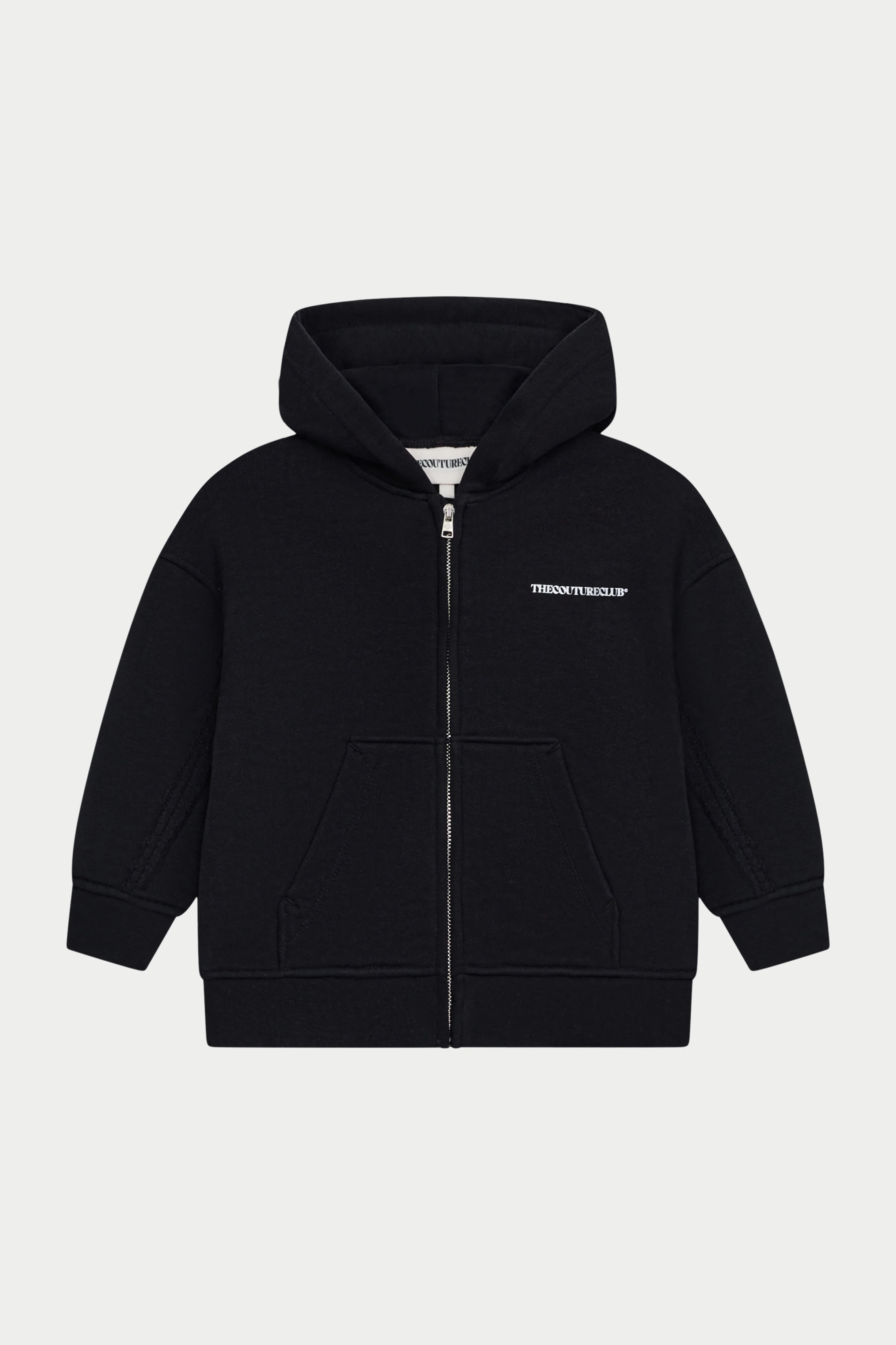 KIDS COPYRIGHT ZIP THROUGH HOODIE - BLACK