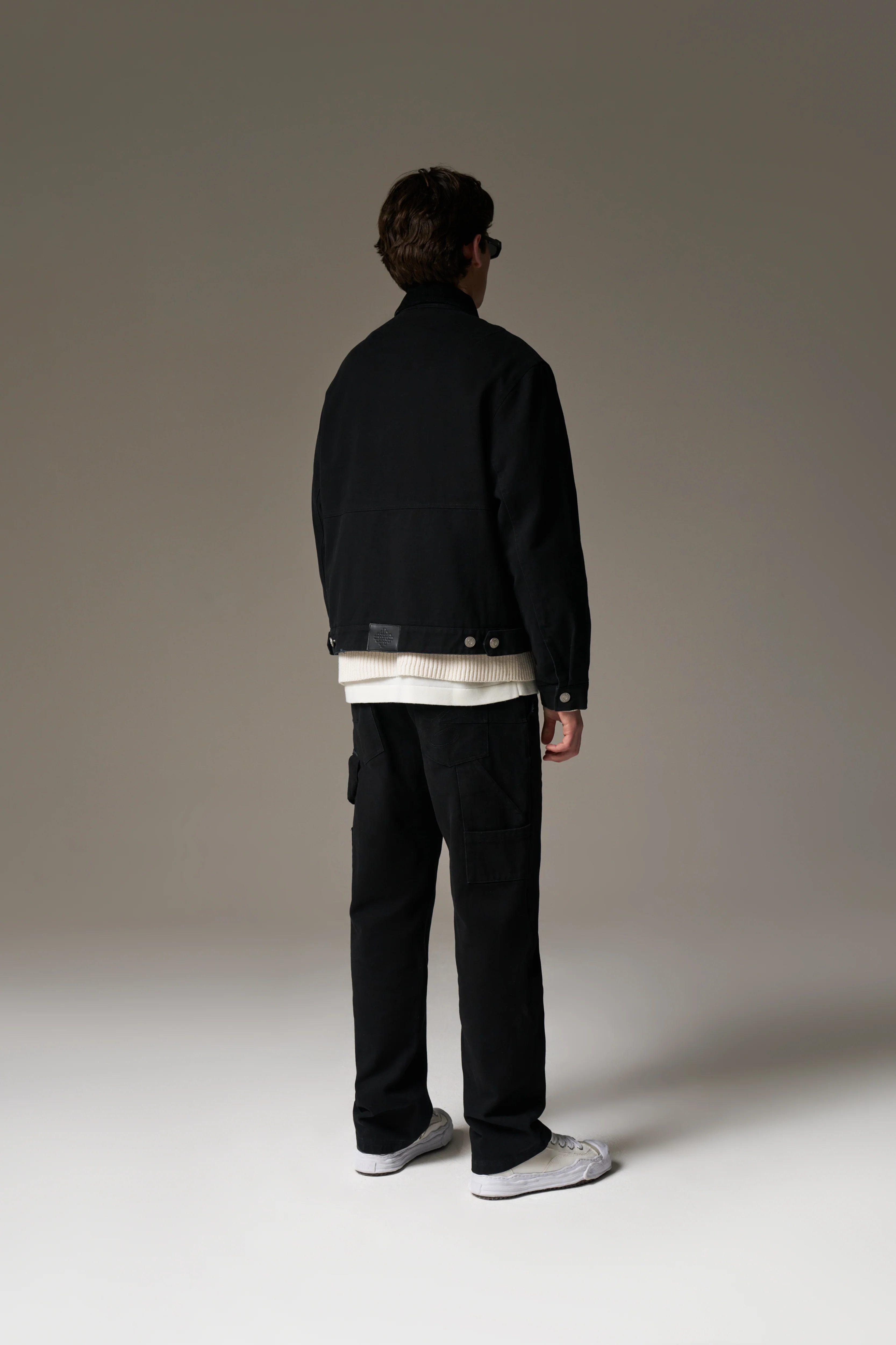 TWILL DOUBLE PATCH TROUSER - WASHED BLACK