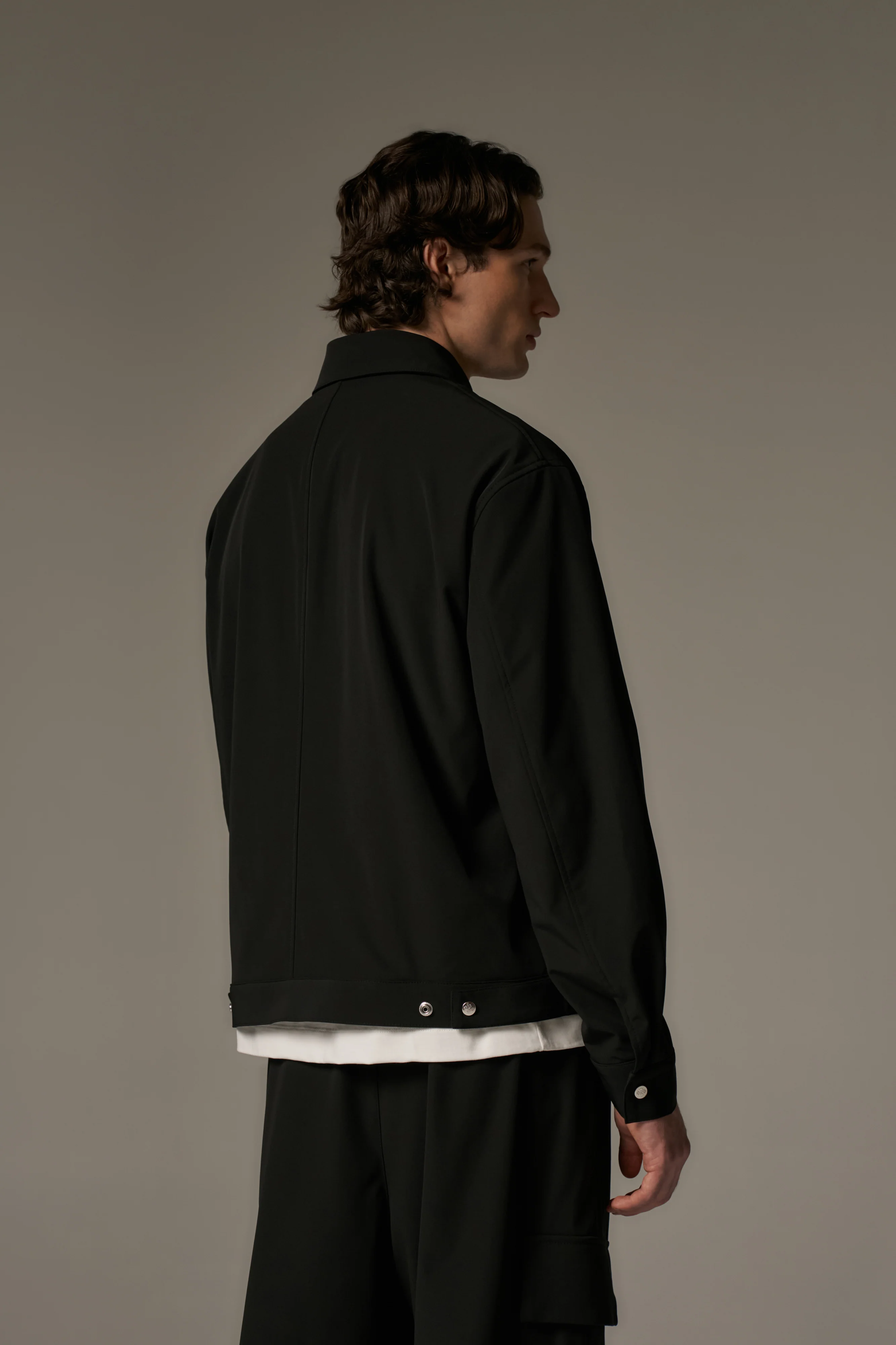TECHNICAL ZIP THROUGH JACKET - BLACK