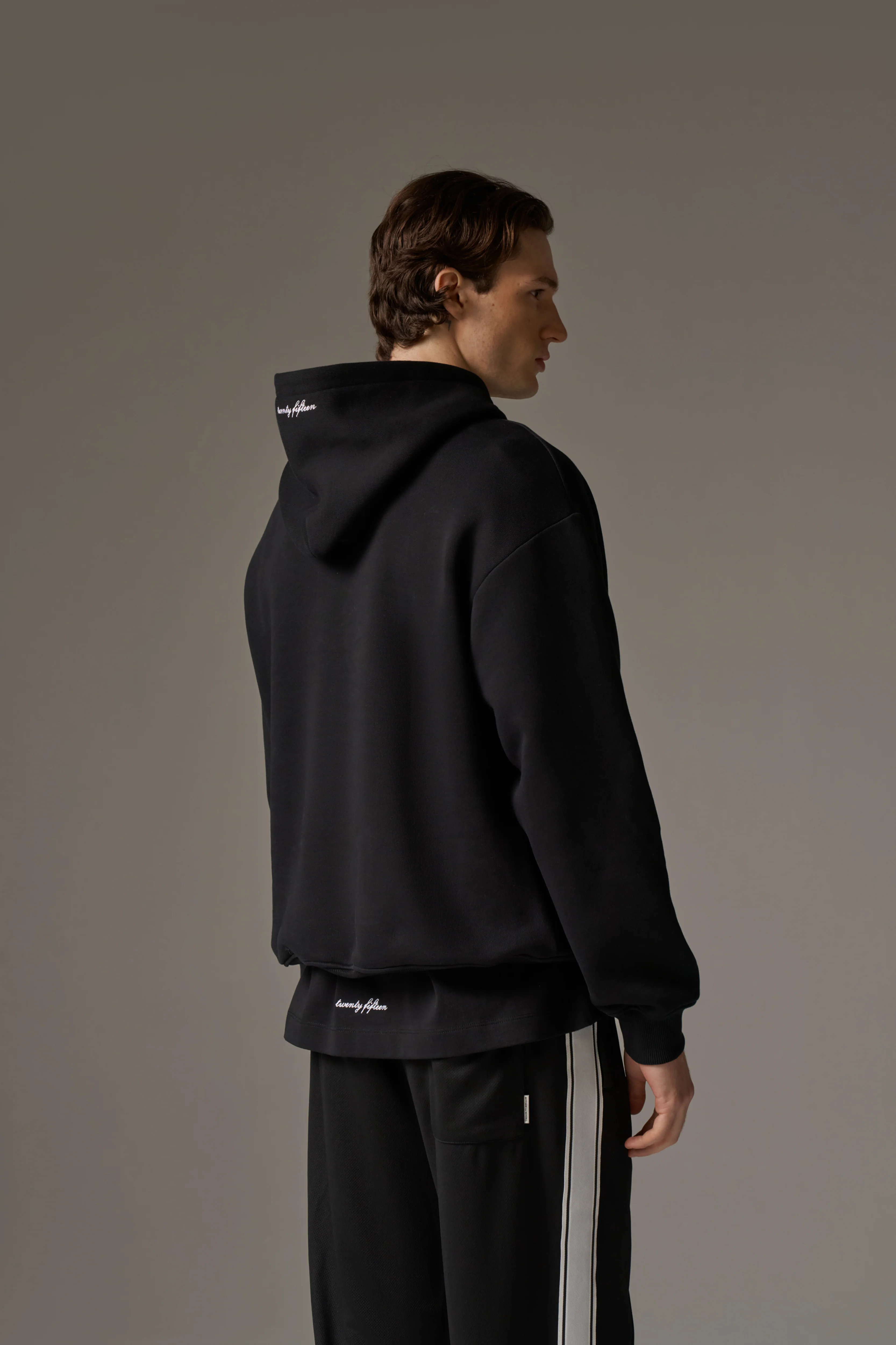 DESIGN DEPARTMENT CHEST PRINT HOODIE - BLACK