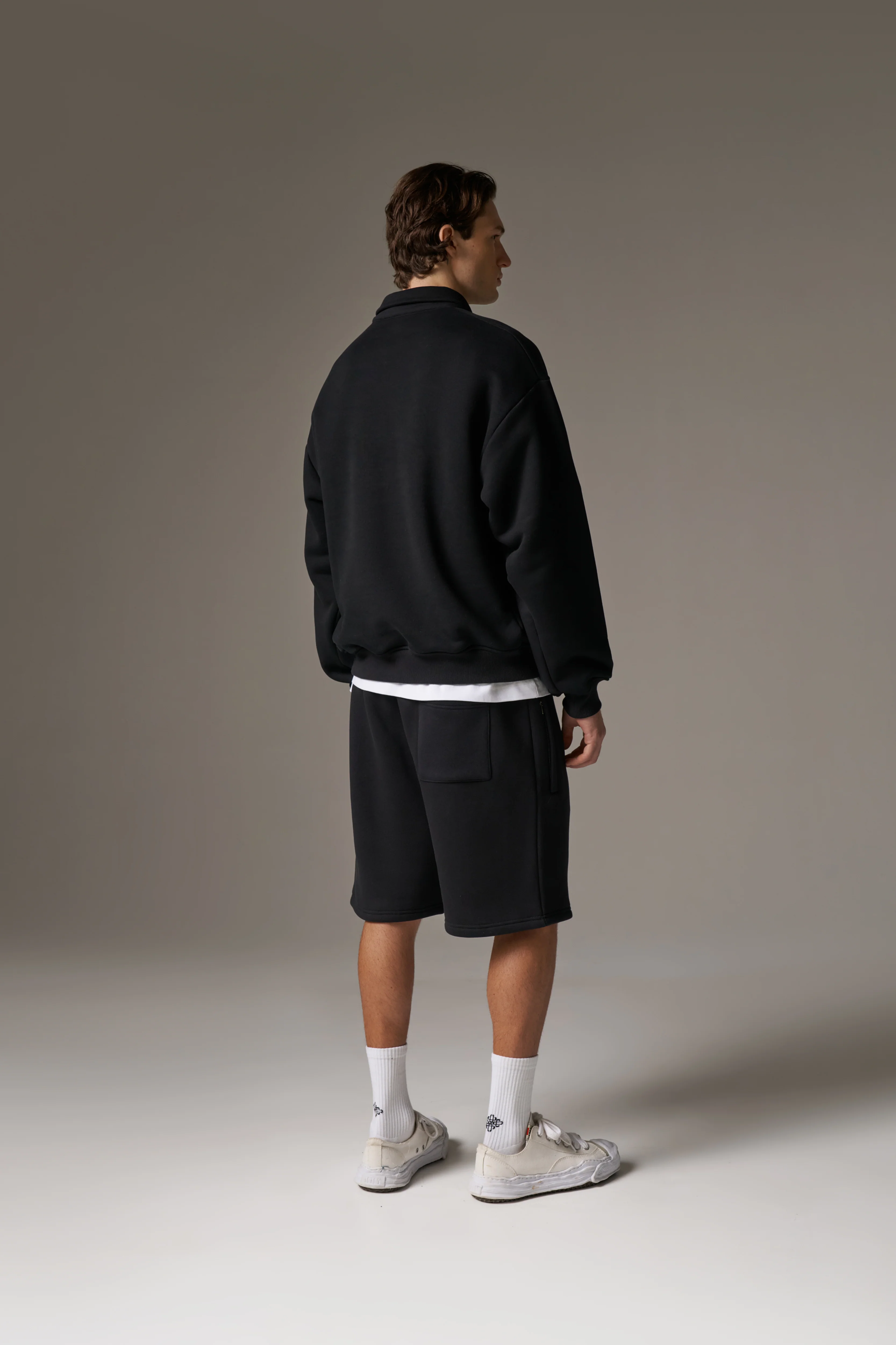 HEAVYWEIGHT MONOGRAM EMBLEM POLO - BLACK