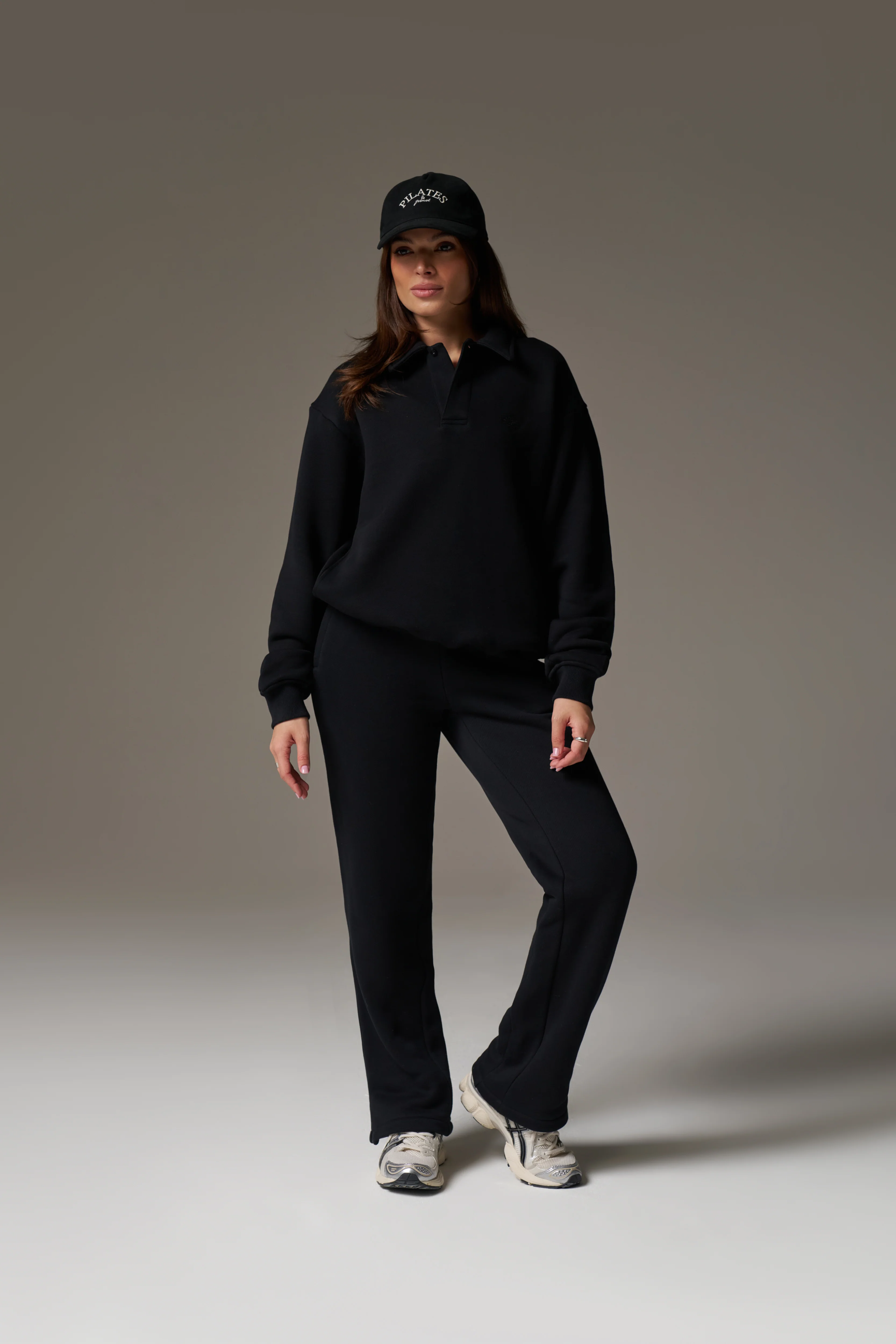 LAUNDERED CLASSICS POLO SWEATSHIRT - WASHED BLACK