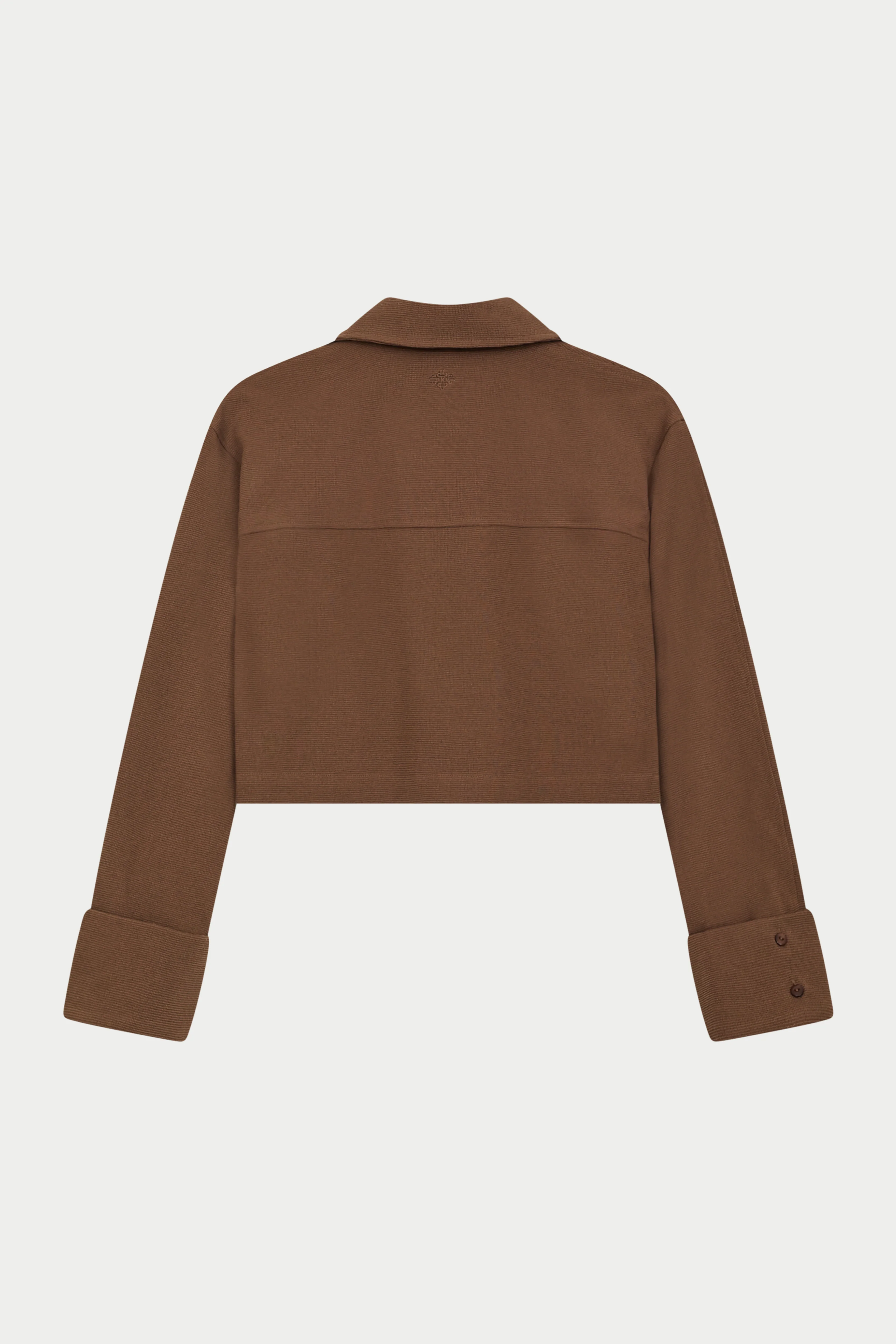 TEXTURED LINEN TIE FRONT SHIRT - BROWN