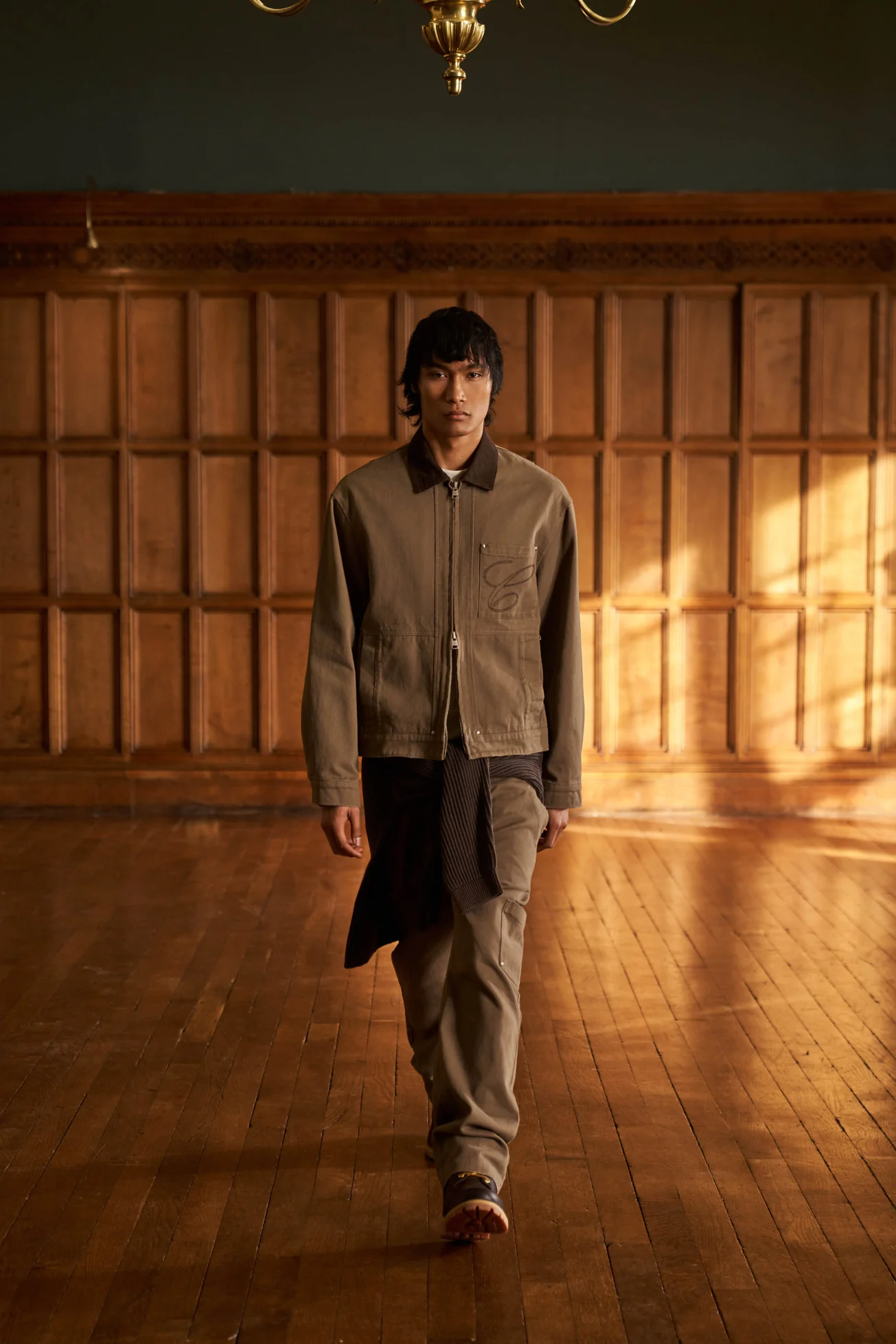 TWILL DOUBLE PATCH TROUSER - WASHED BROWN