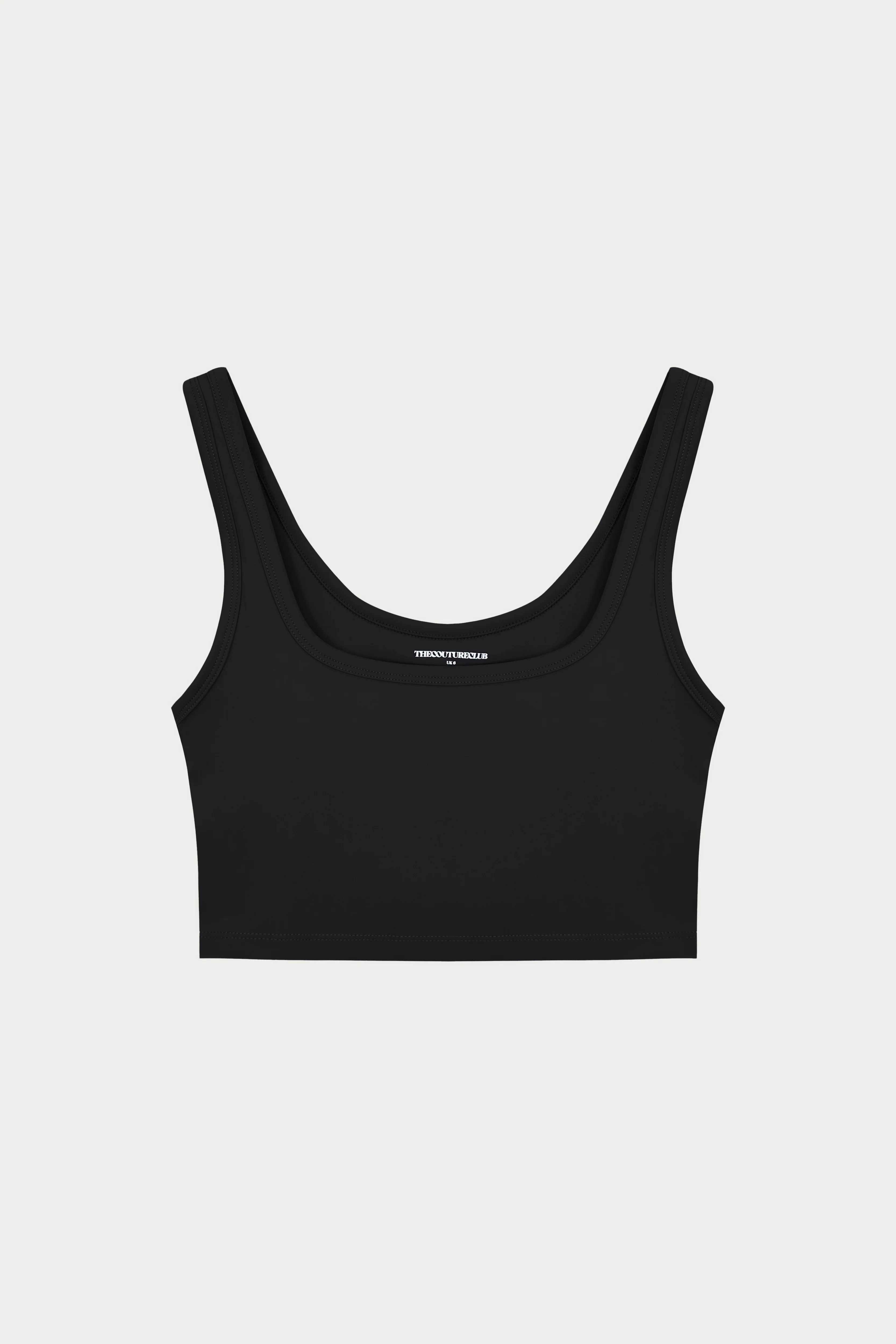 SCULPTING STRETCH EMBLEM SPORTS BRA - BLACK
