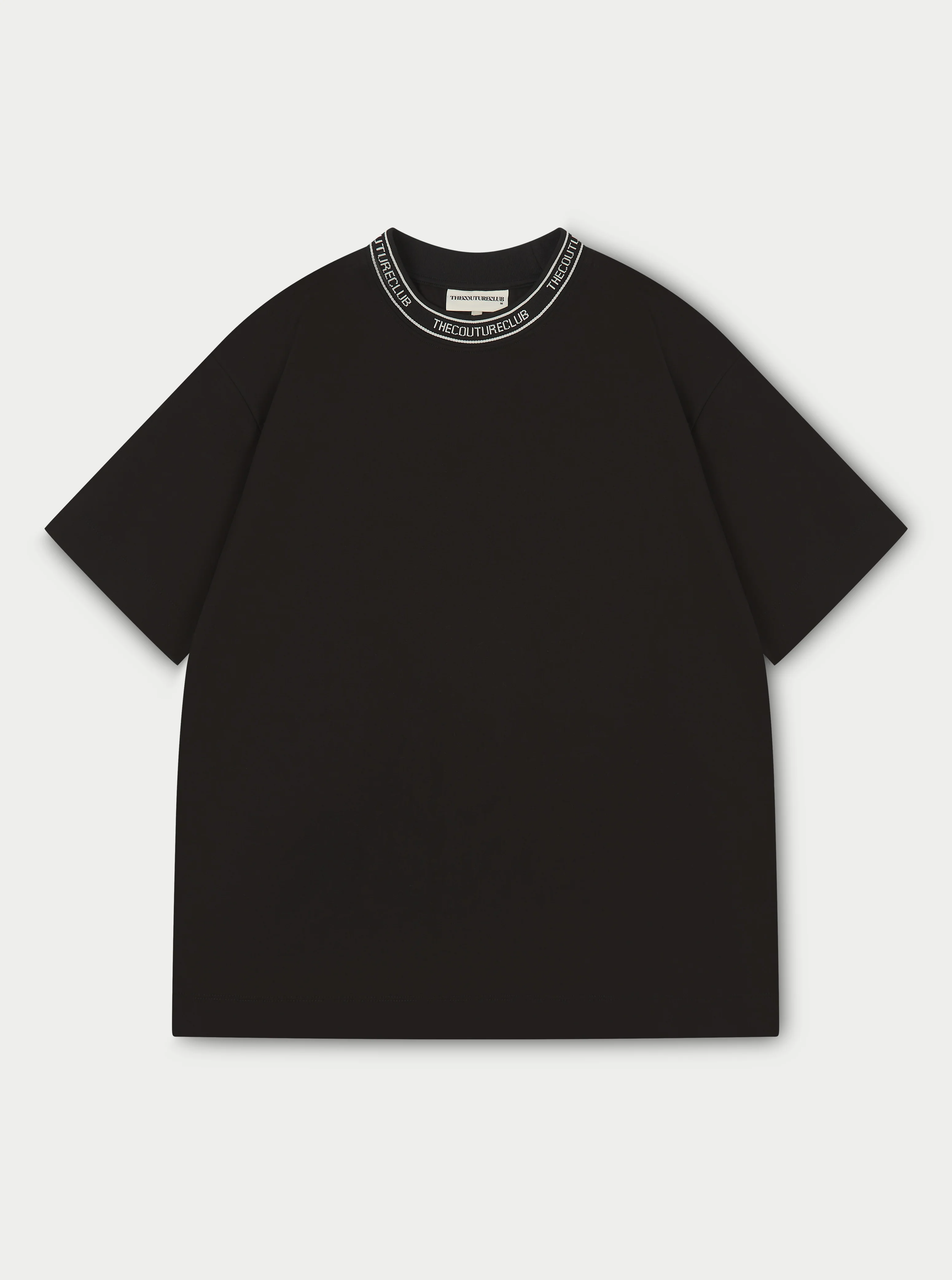 JACQUARD COLLAR T-SHIRT - BLACK