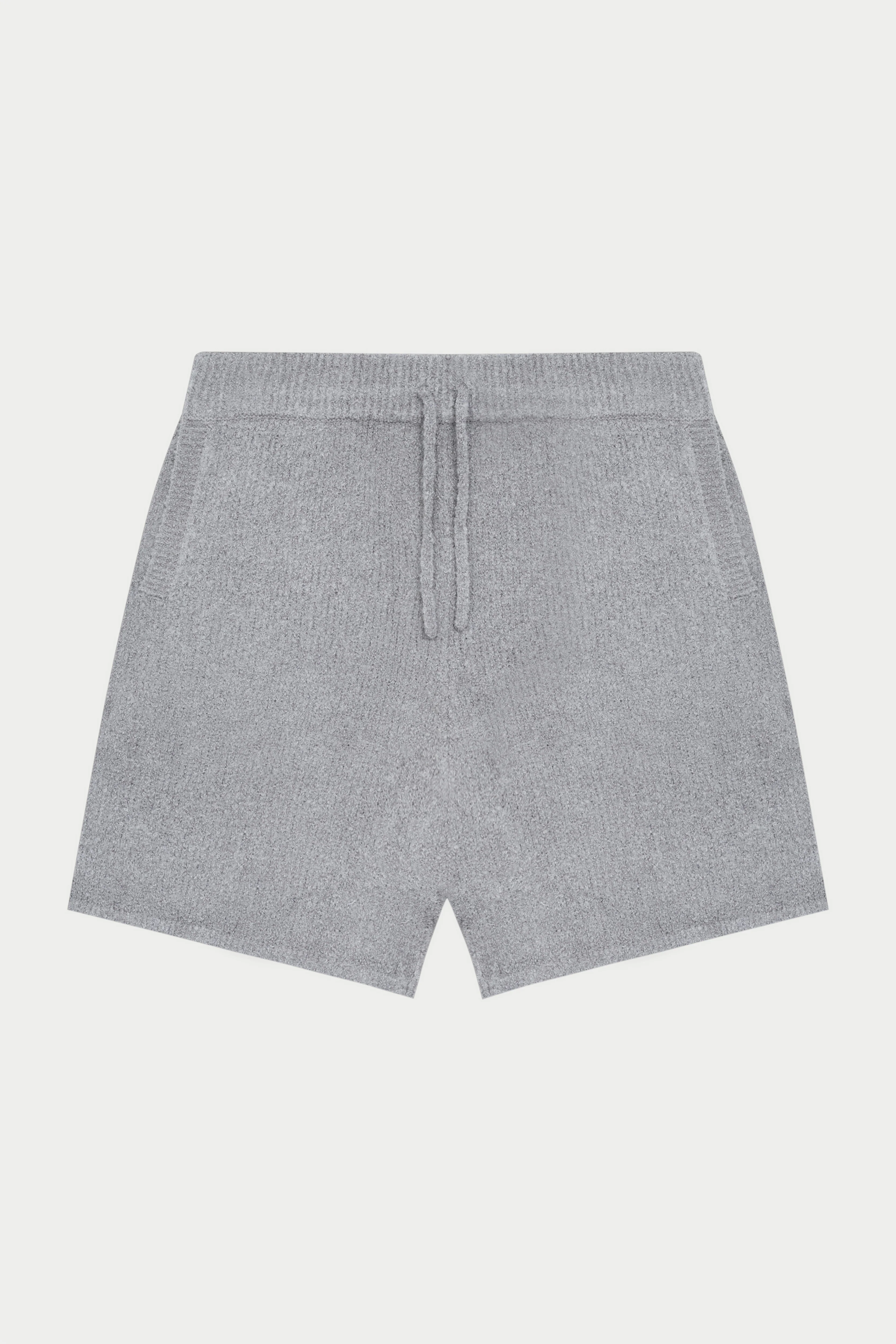 BOUCLE KNIT SHORTS - GREY MARL
