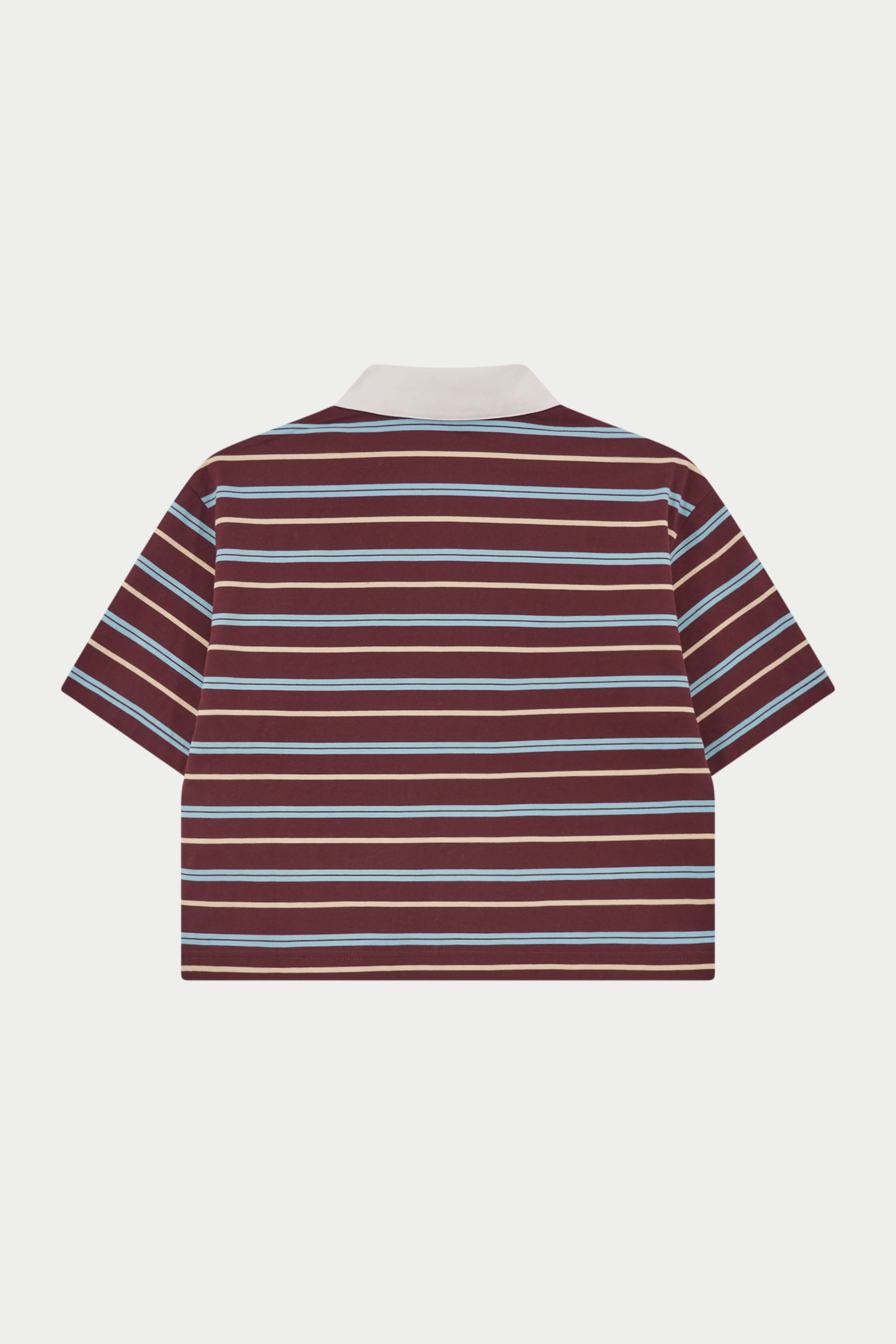 STRIPED POLO TEE - CHOCOLATE