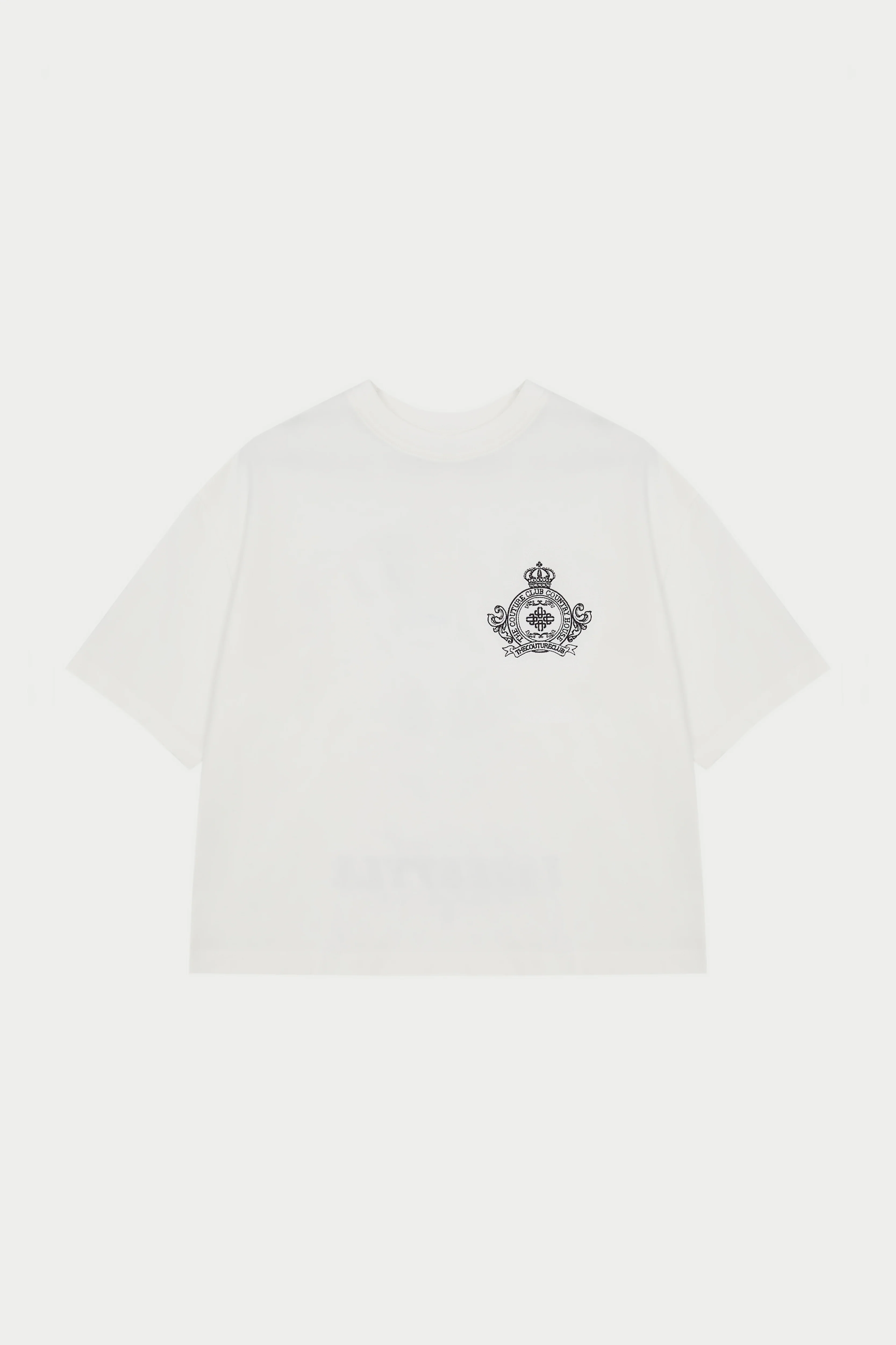 EMBROIDERED CREST T-SHIRT - OFF WHITE