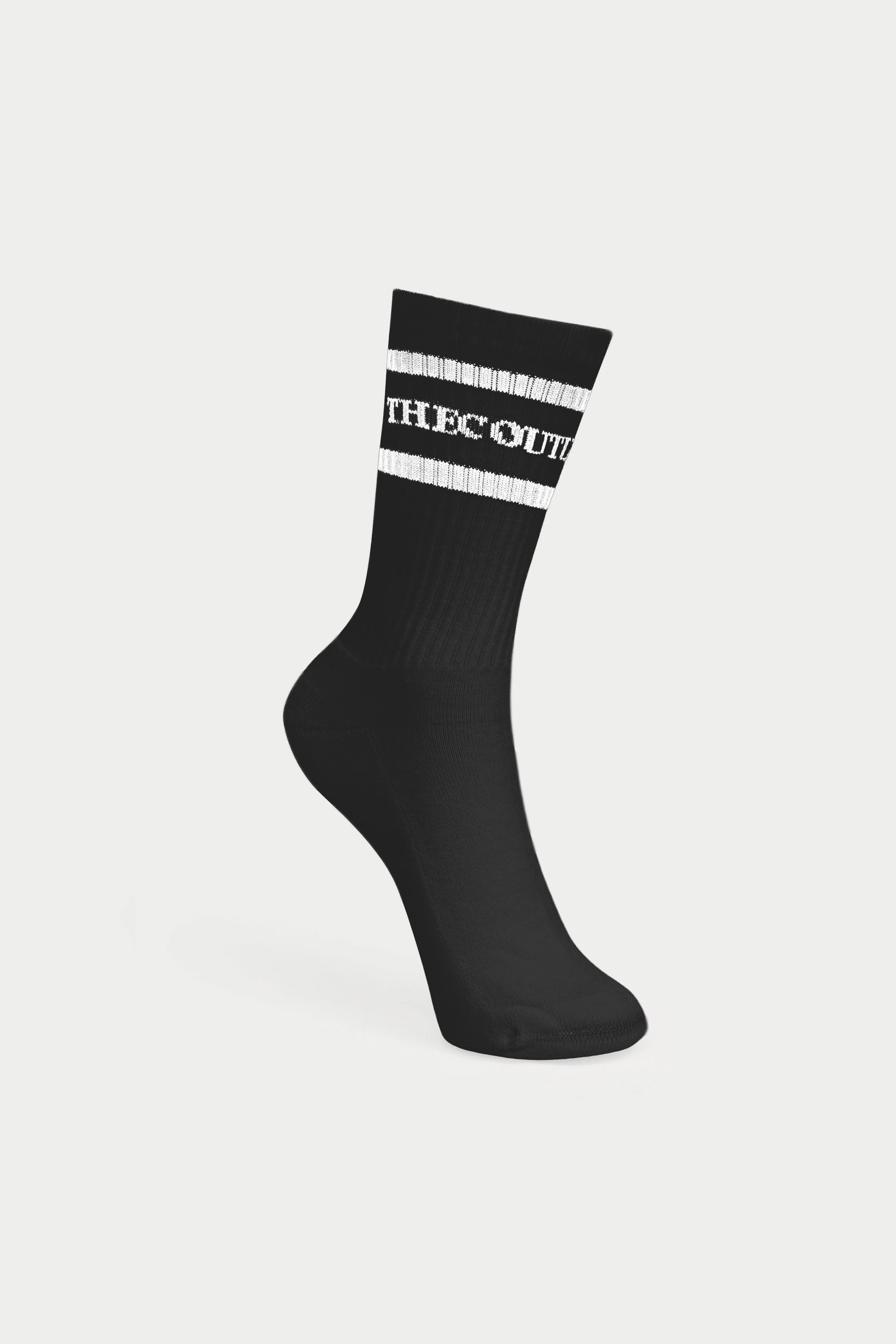 DOUBLE STRIPE COPYRIGHT SOCK - BLACK