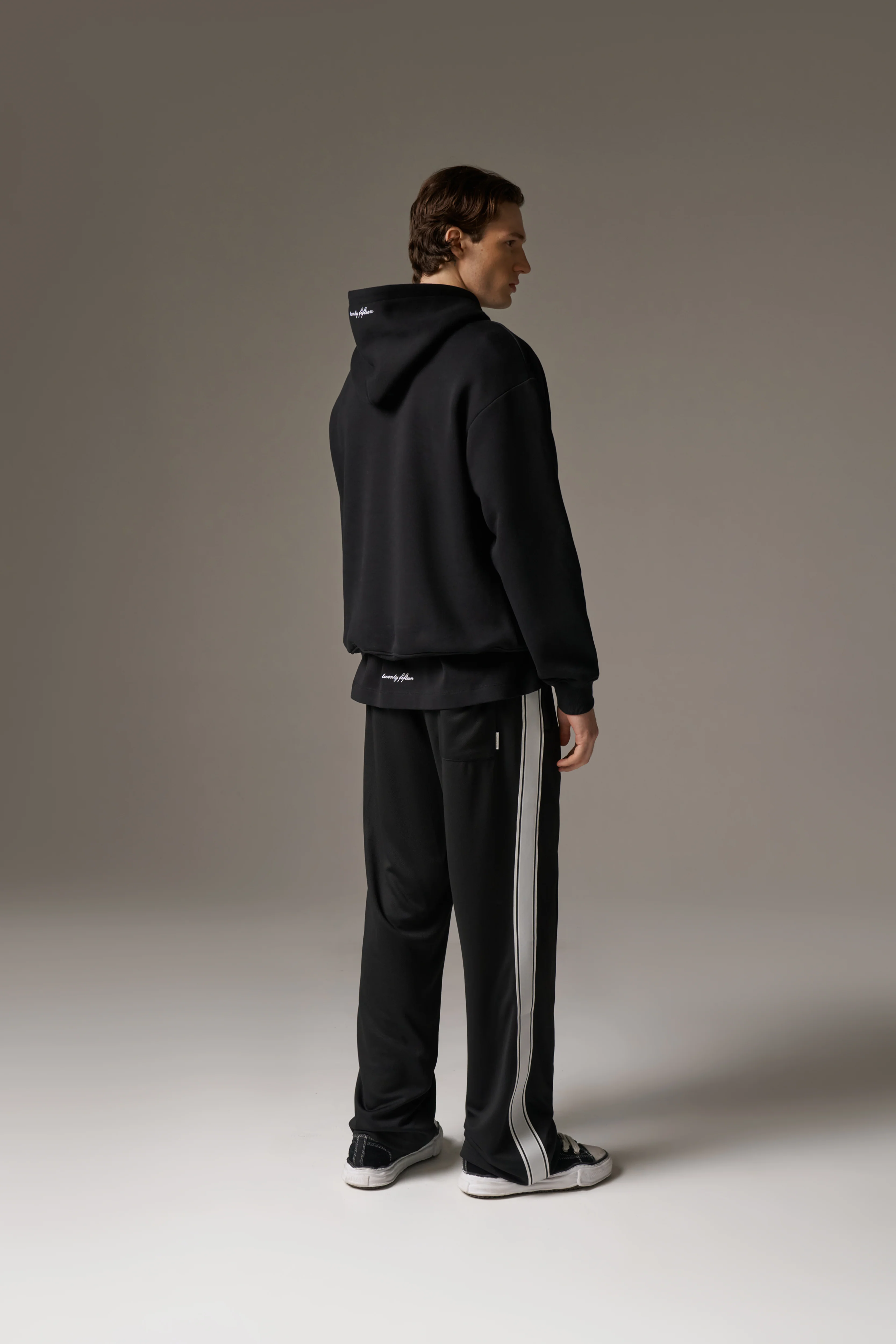 DESIGN DEPARTMENT CHEST PRINT HOODIE - BLACK