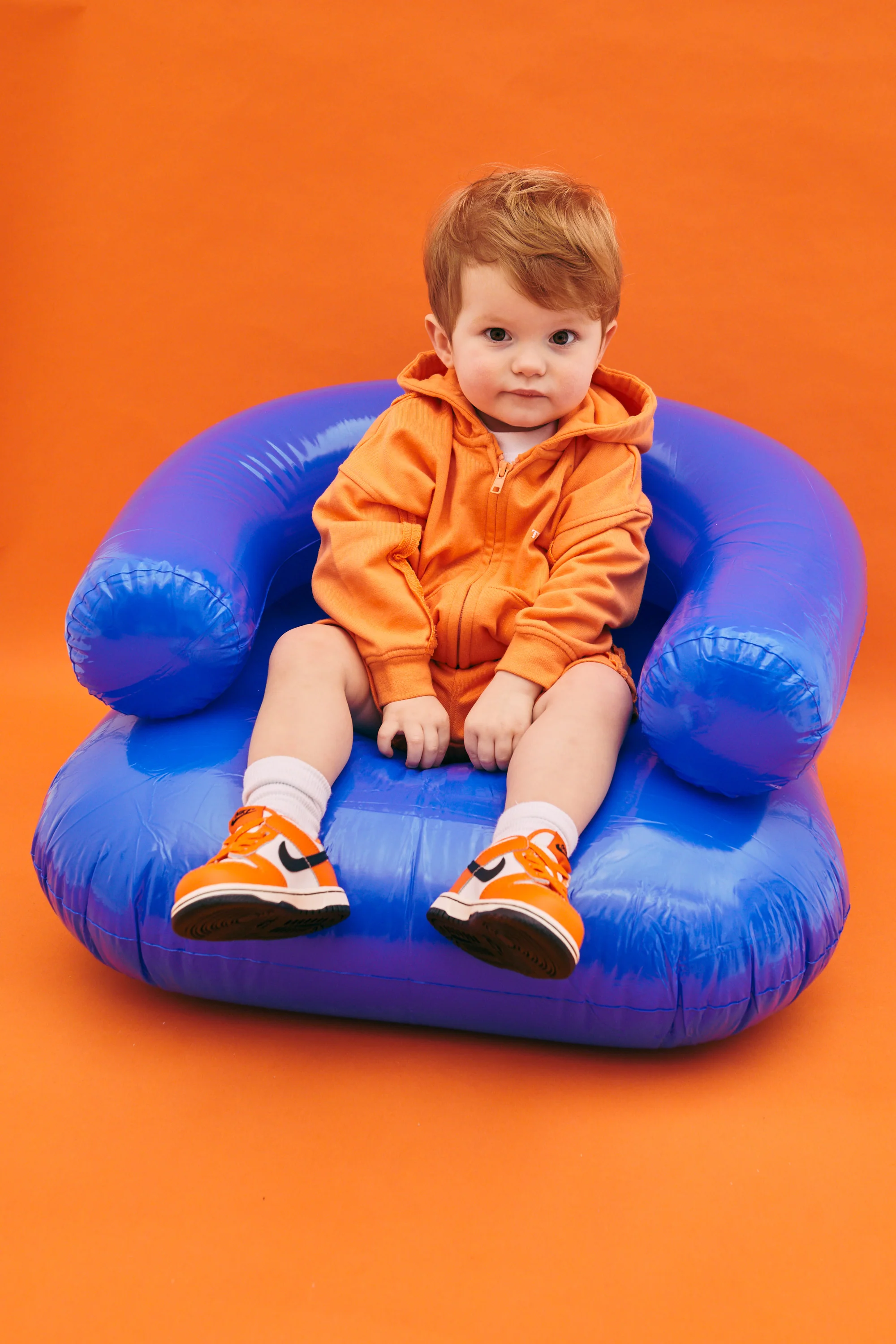 KIDS RAW SEAM SHORTS - ORANGE