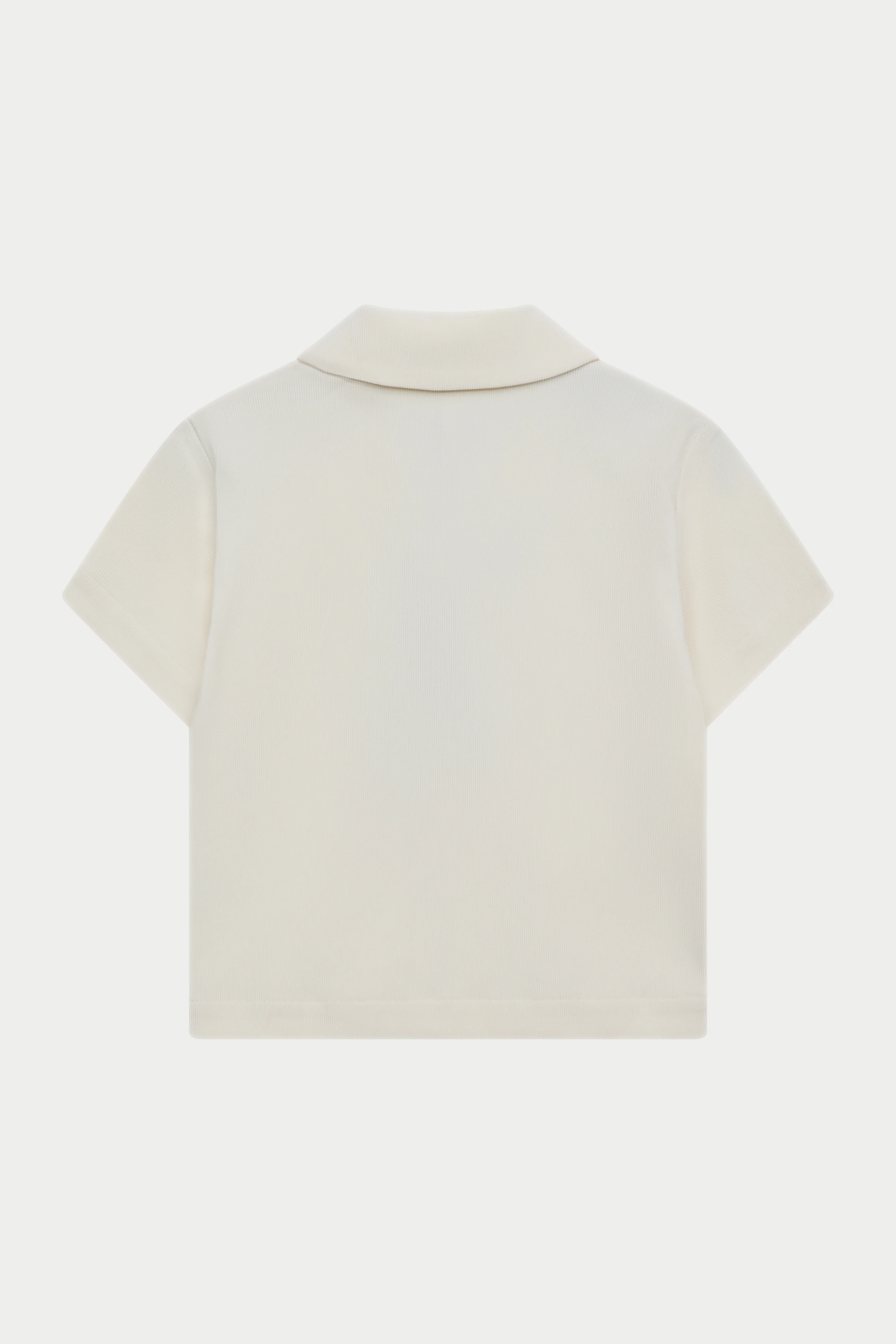 KIDS RIB BUTTON THROUGH SHIRT - STONE