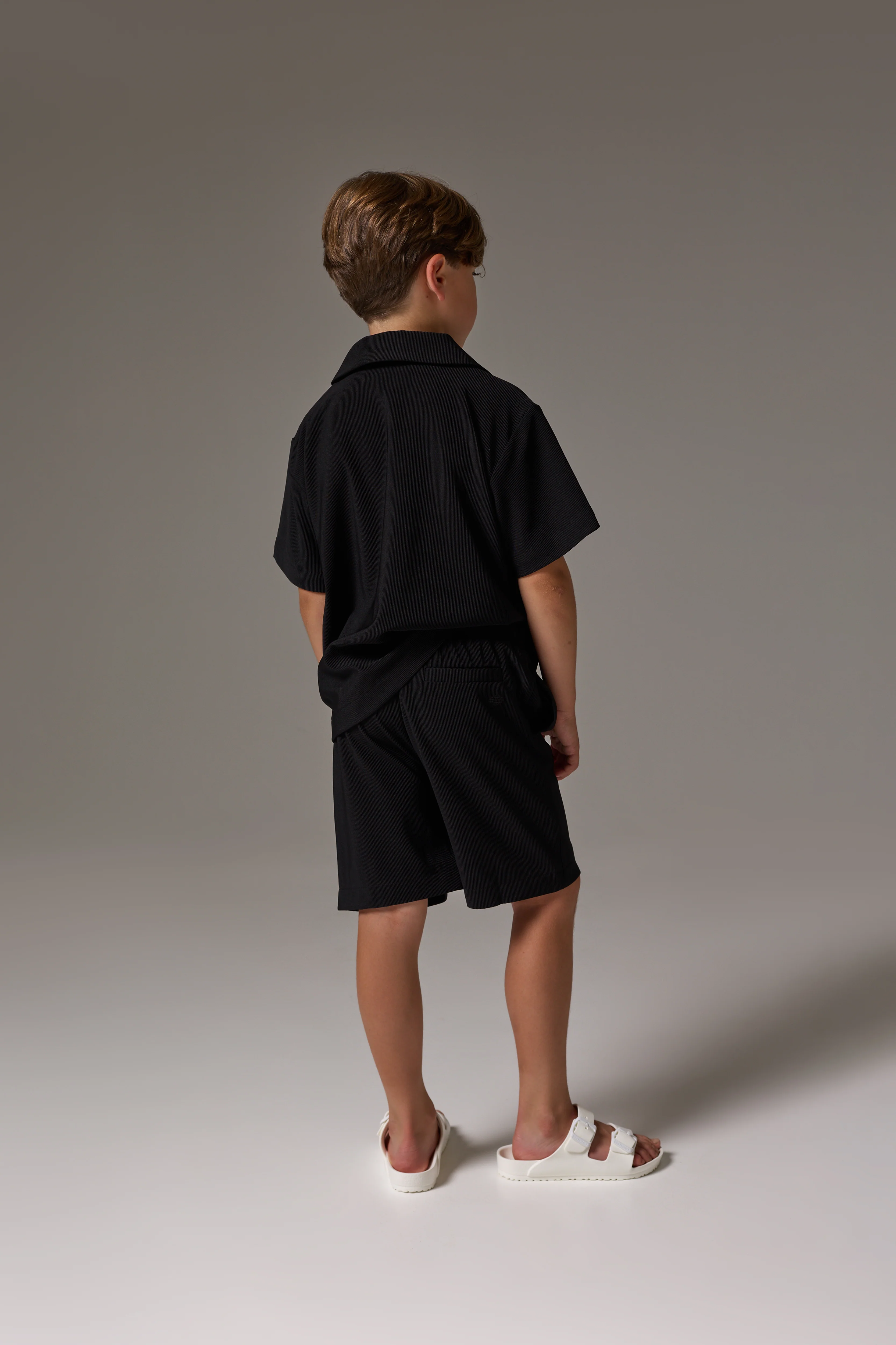 JUNIOR RIBBED SHORTS - BLACK