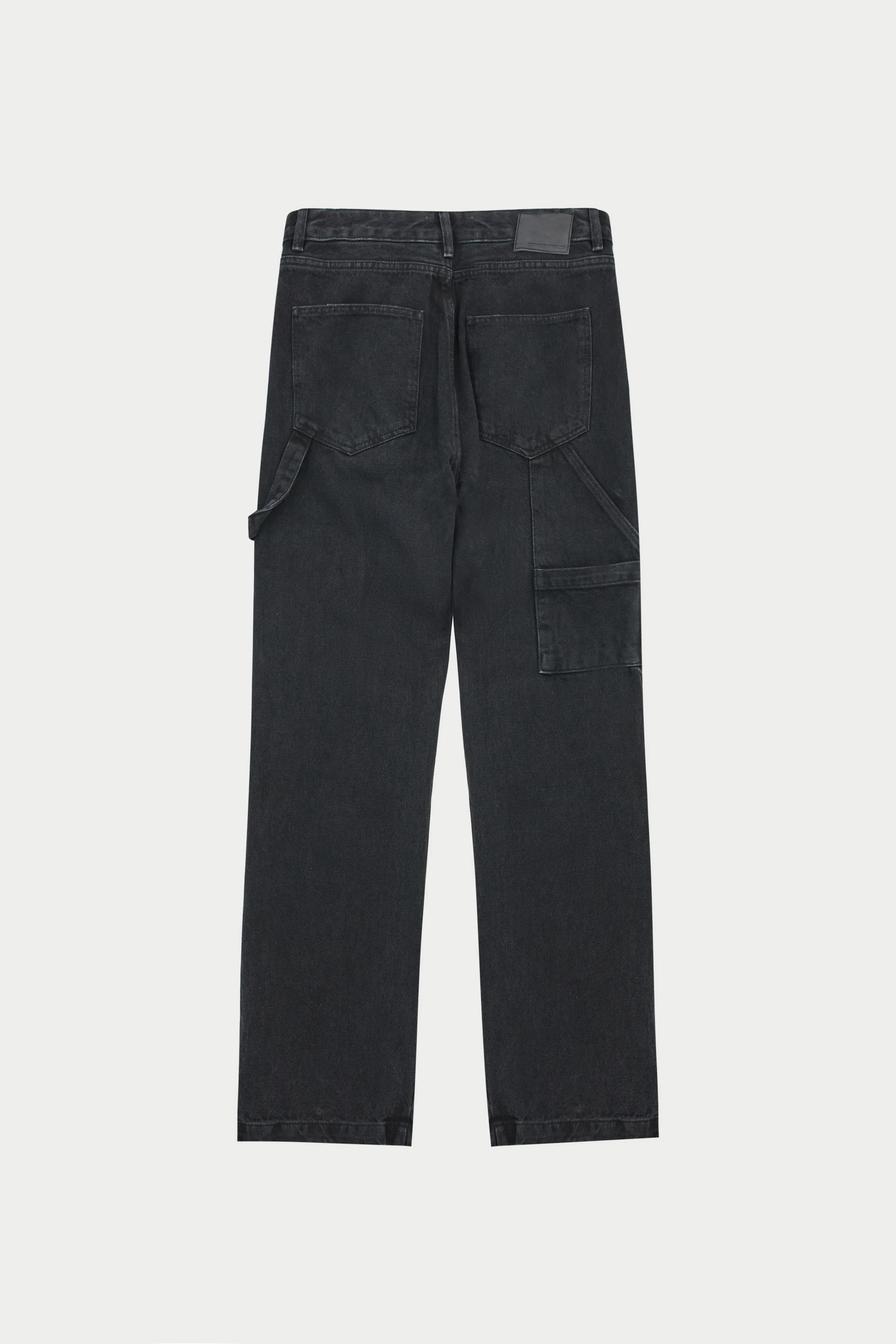 DENIM RIVET DETAIL CARPENTER JEANS - BLACK WASH