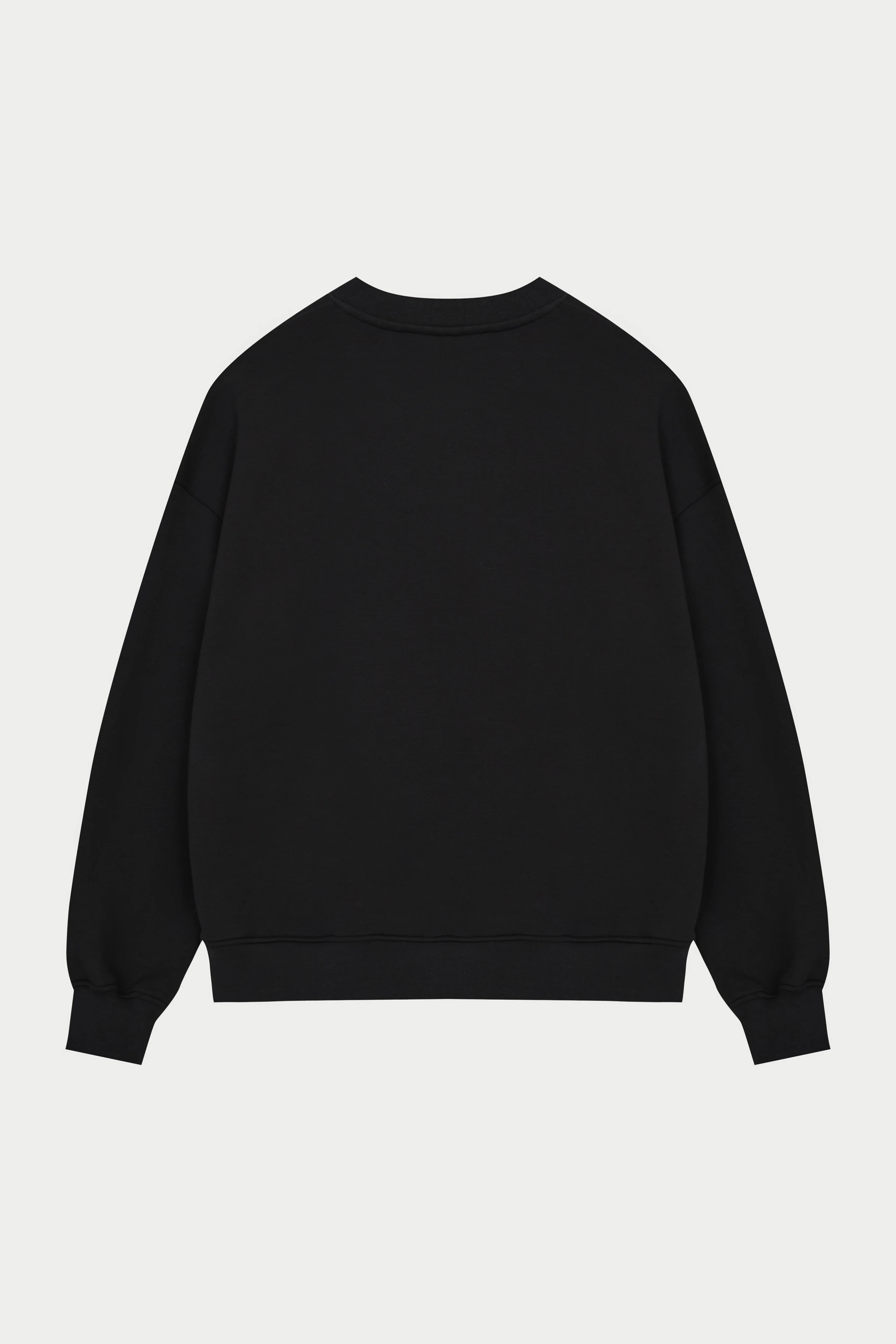 EMBLEM EMBROIDERED SWEATSHIRT - BLACK