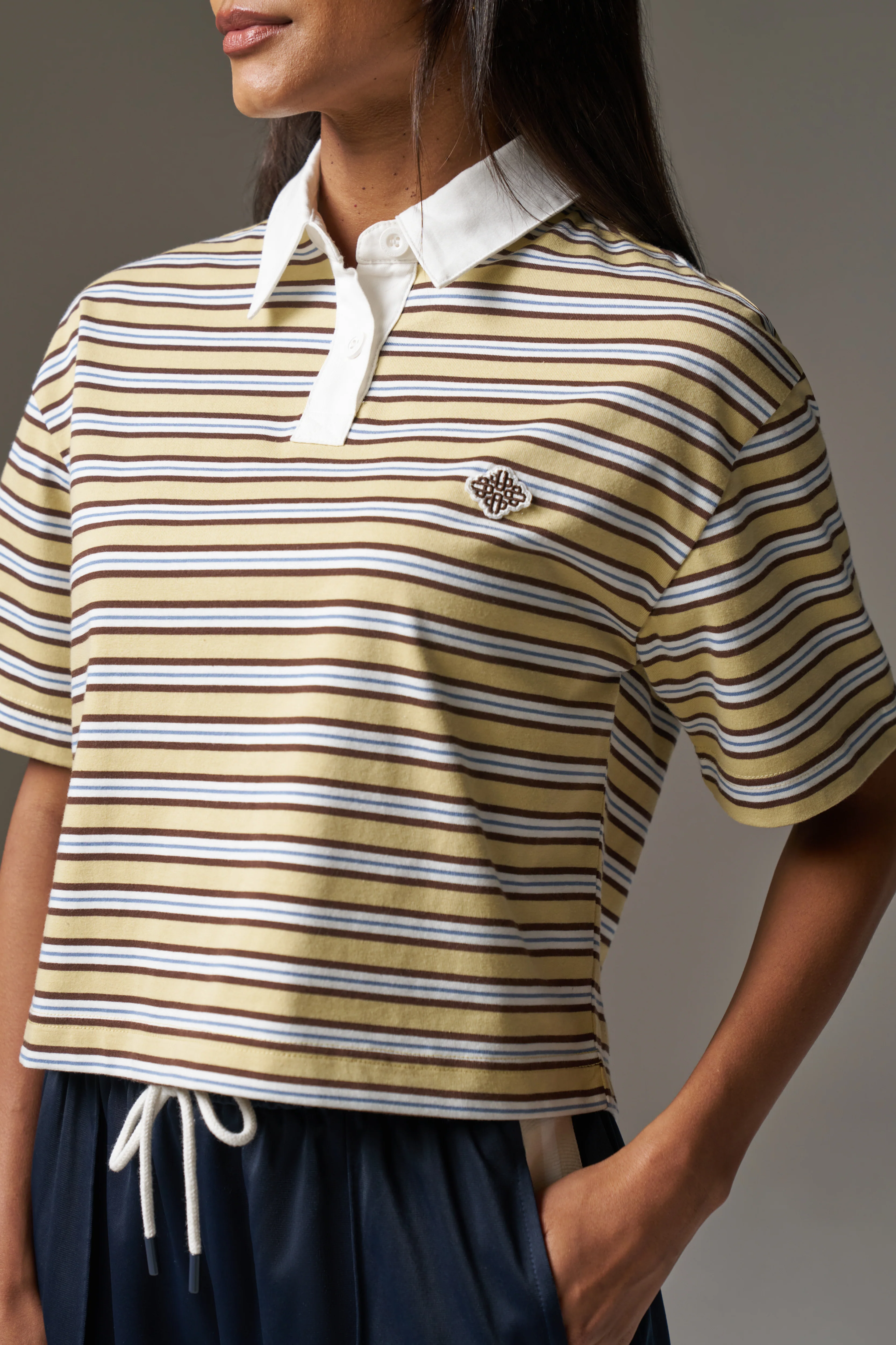STRIPED POLO TEE - YELLOW