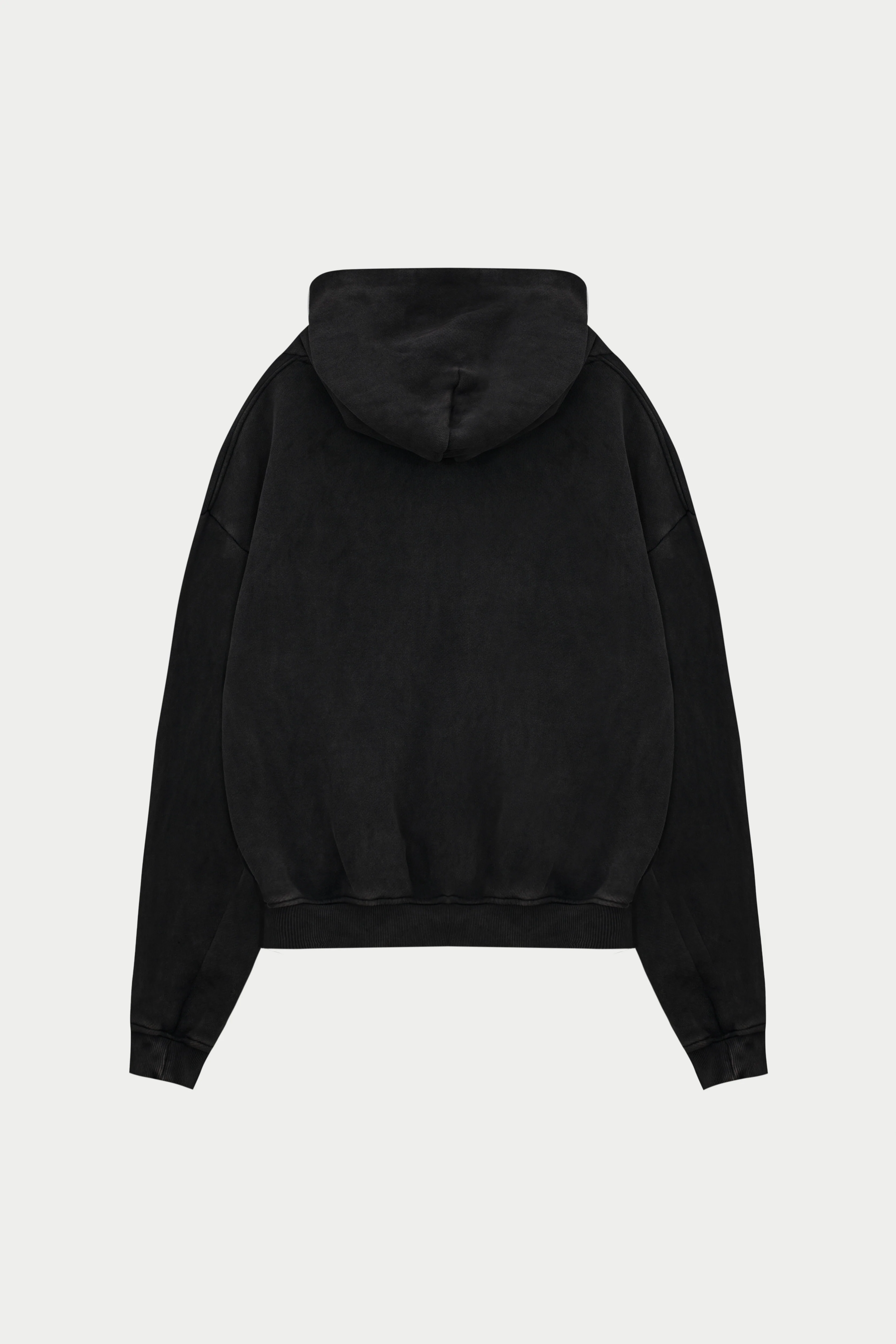 LAUNDERED CLASSICS ZIP THROUGH HOODIE - CHARCOAL