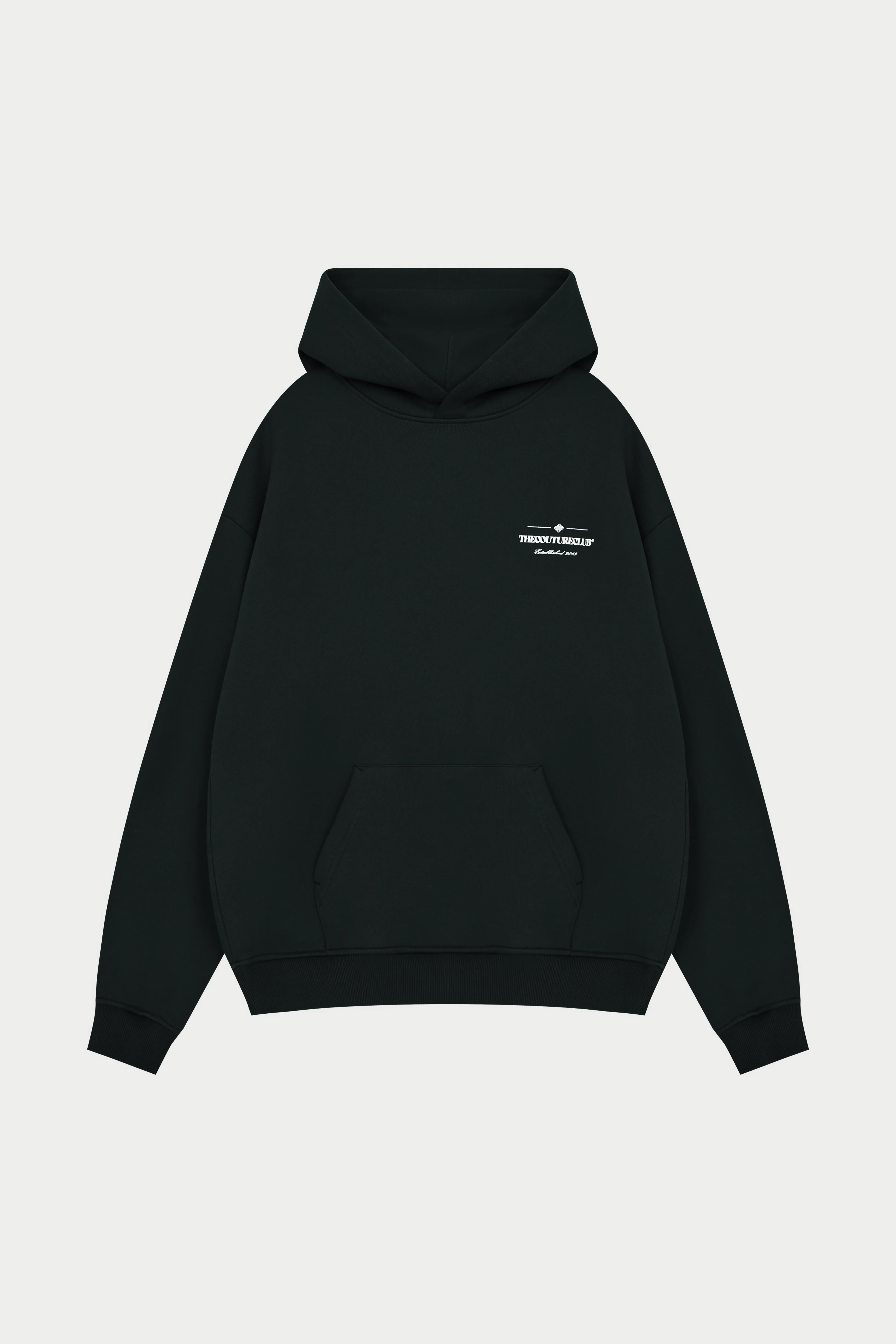 MIXED FONT GRAPHIC HOODIE - BLACK