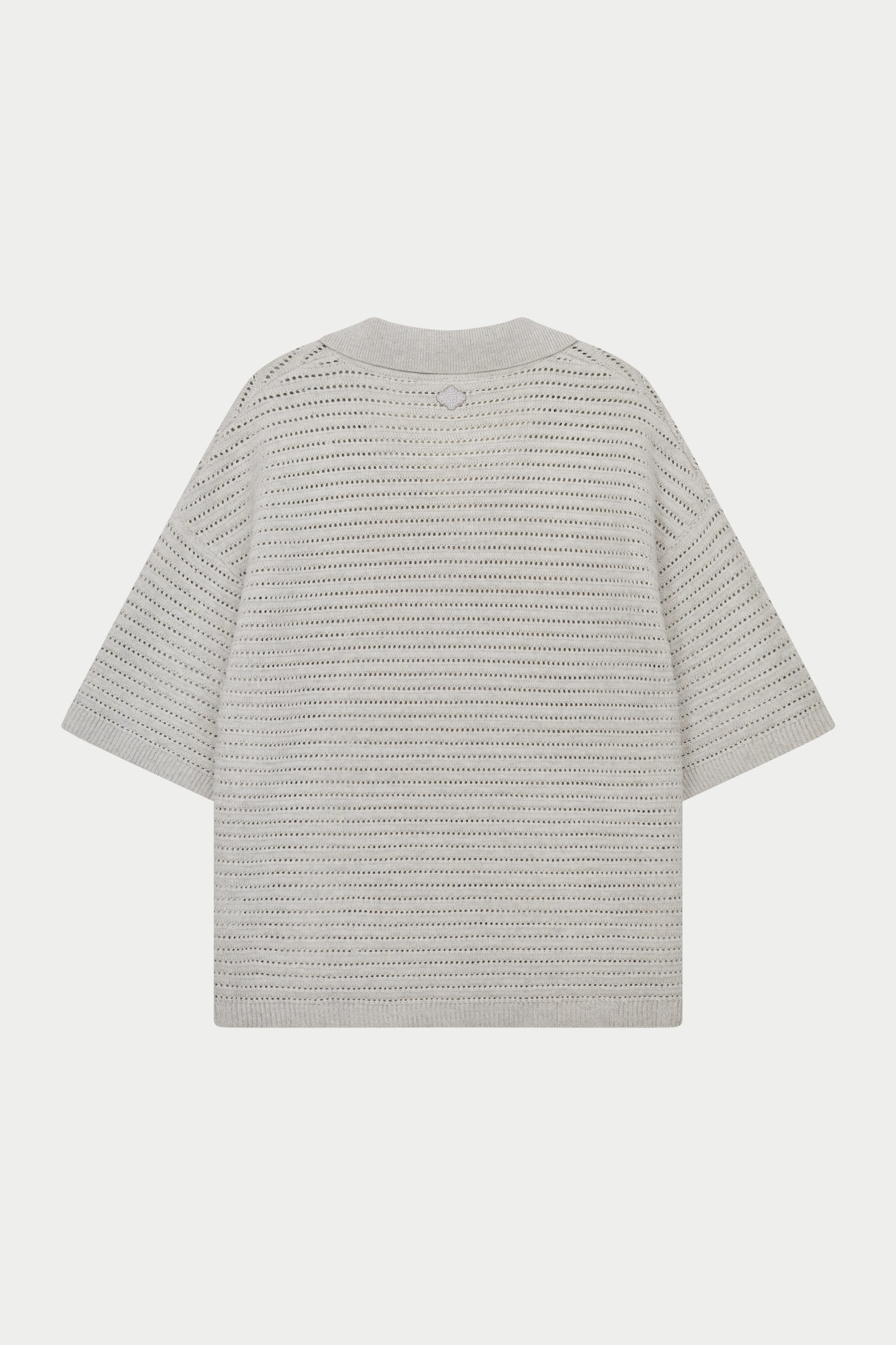 KNITTED POLO SHIRT - LIGHT GREY