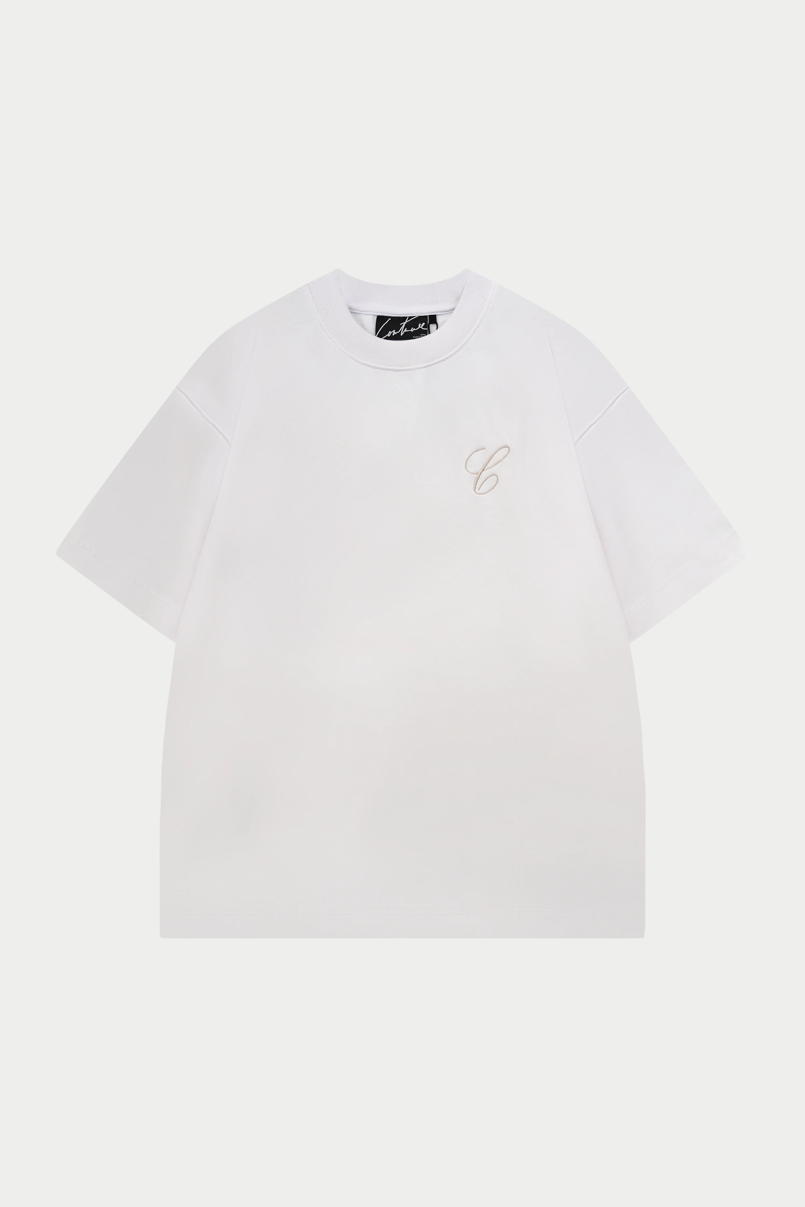 SCRIPT EMBROIDERED T-SHIRT - WHITE