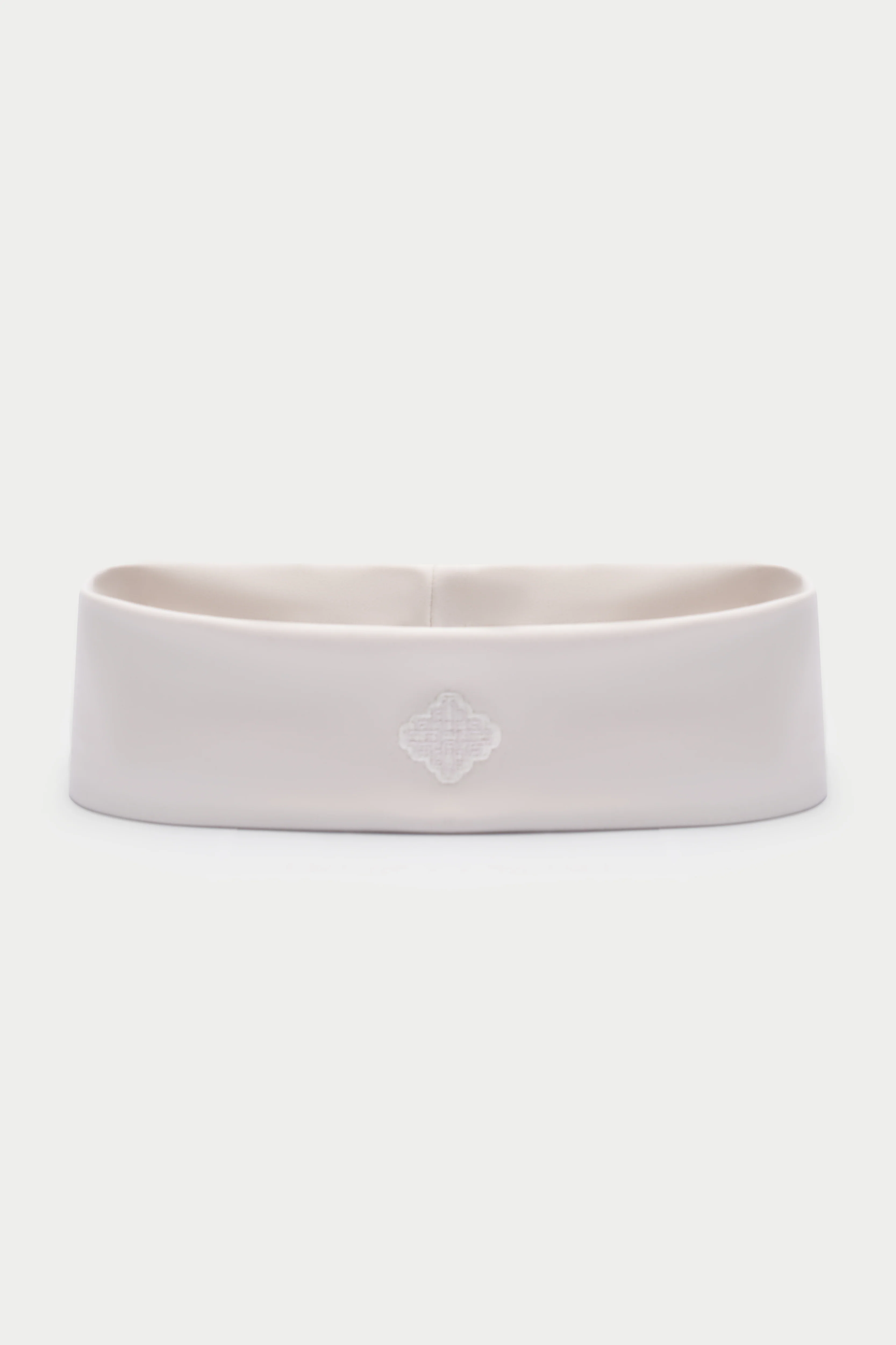 EMBROIDERED EMBLEM HEADBAND - BONE