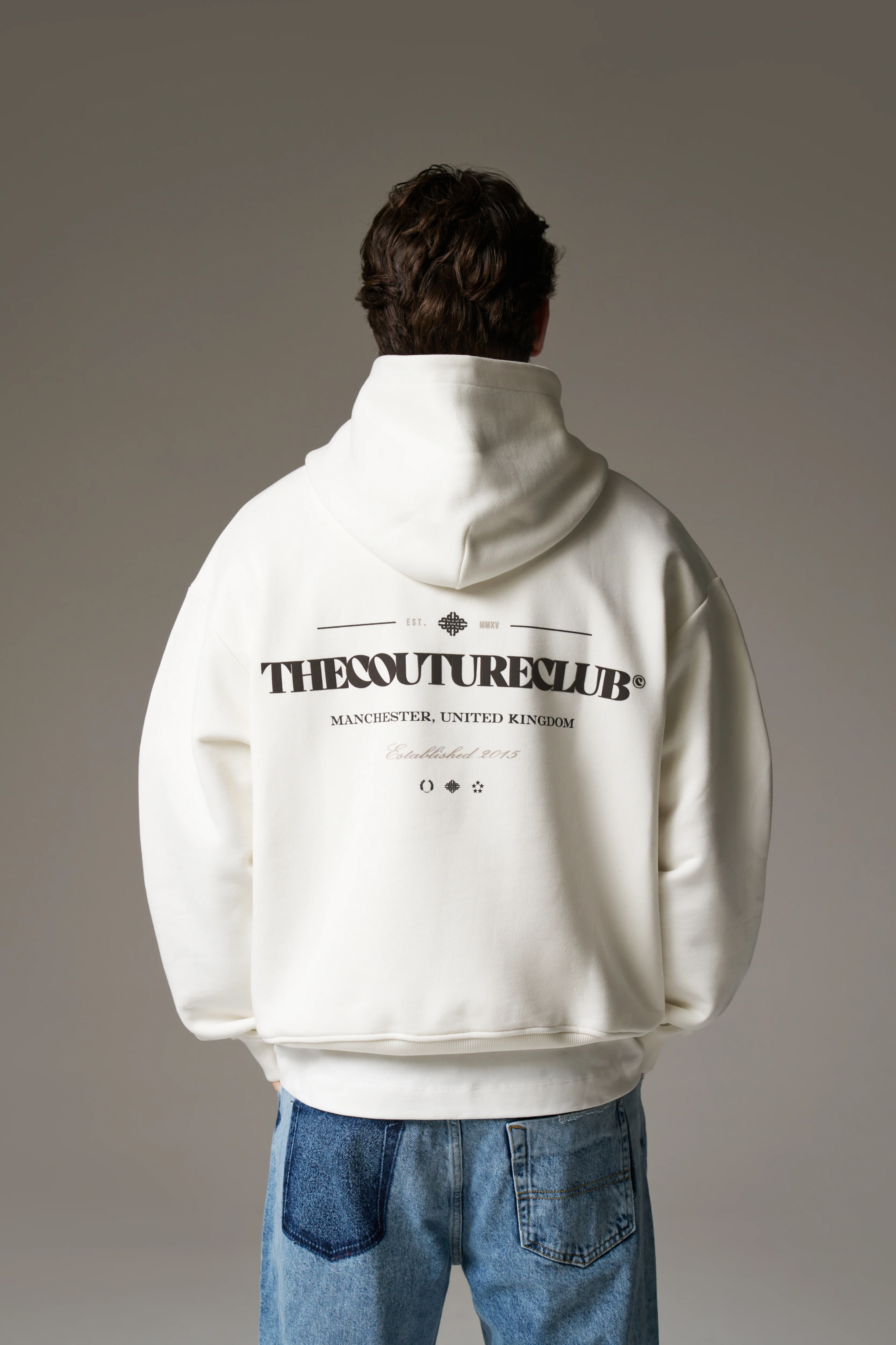 MIXED FONT GRAPHIC HOODIE - OFF WHITE
