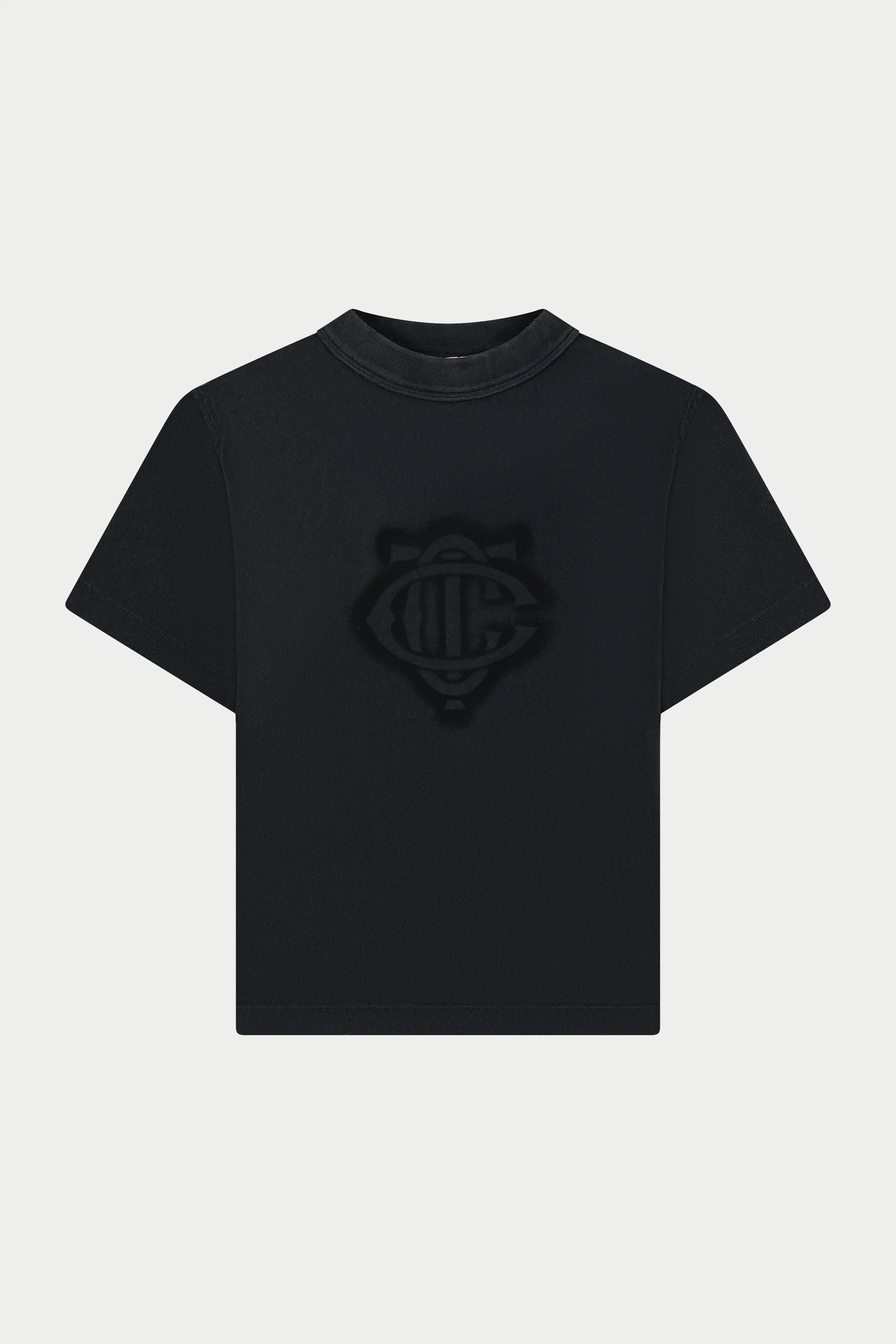 SHADOW PRINT EMBLEM T-SHIRT - WASHED BLACK