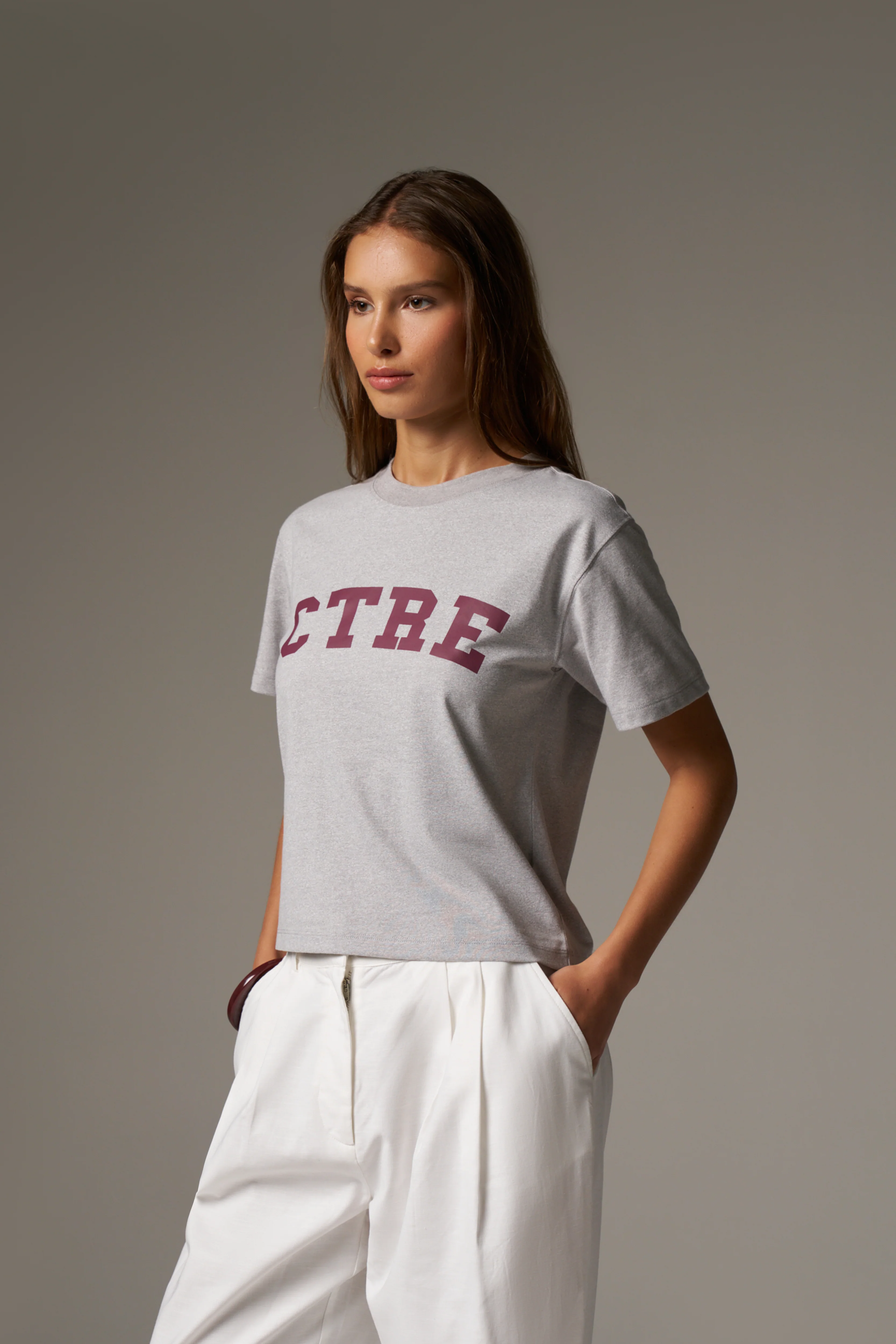 CTRE LIGHTWEIGHT BABY TEE - GREY MARL