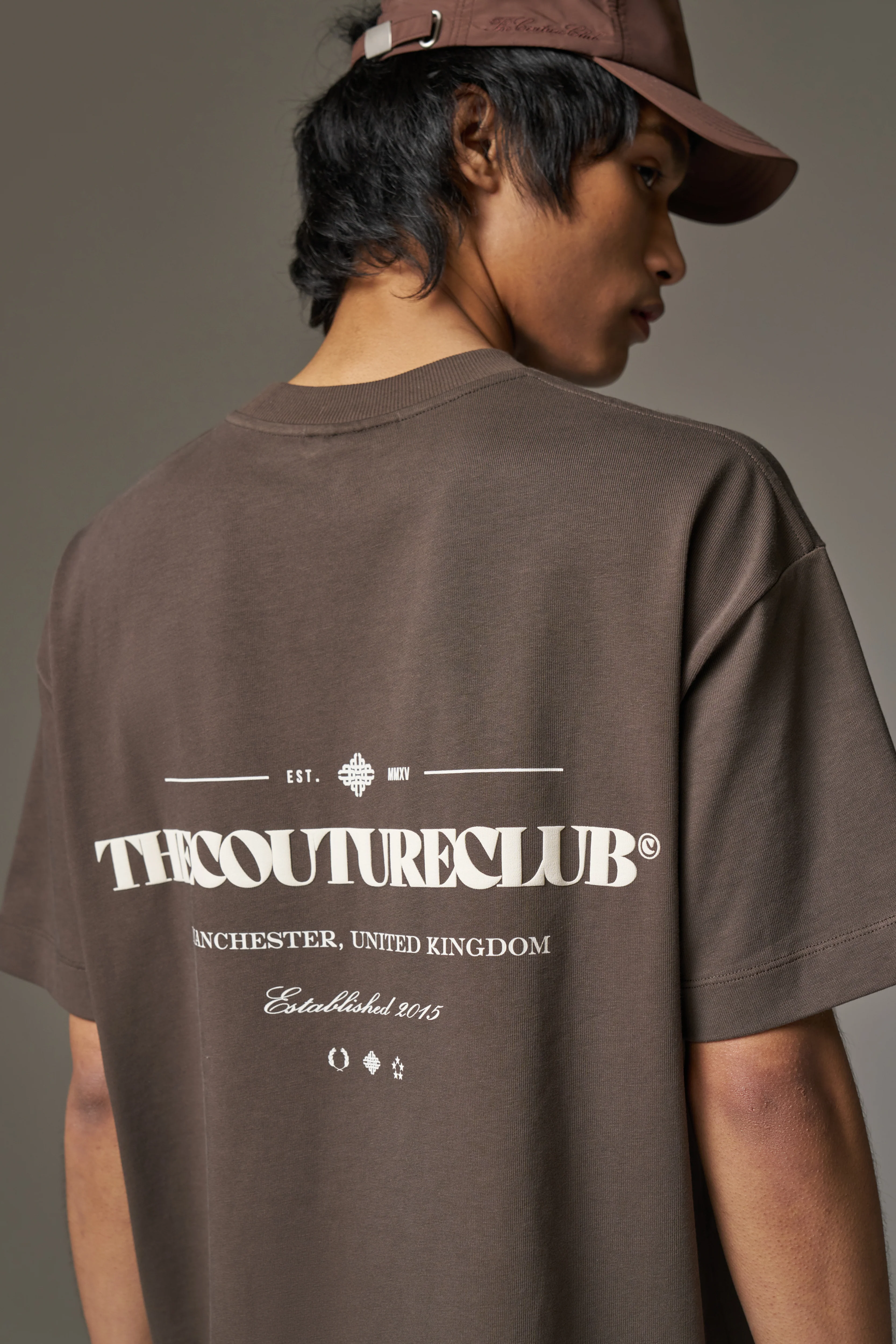 COPYRIGHT MULTI GRAPHIC T-SHIRT - BROWN