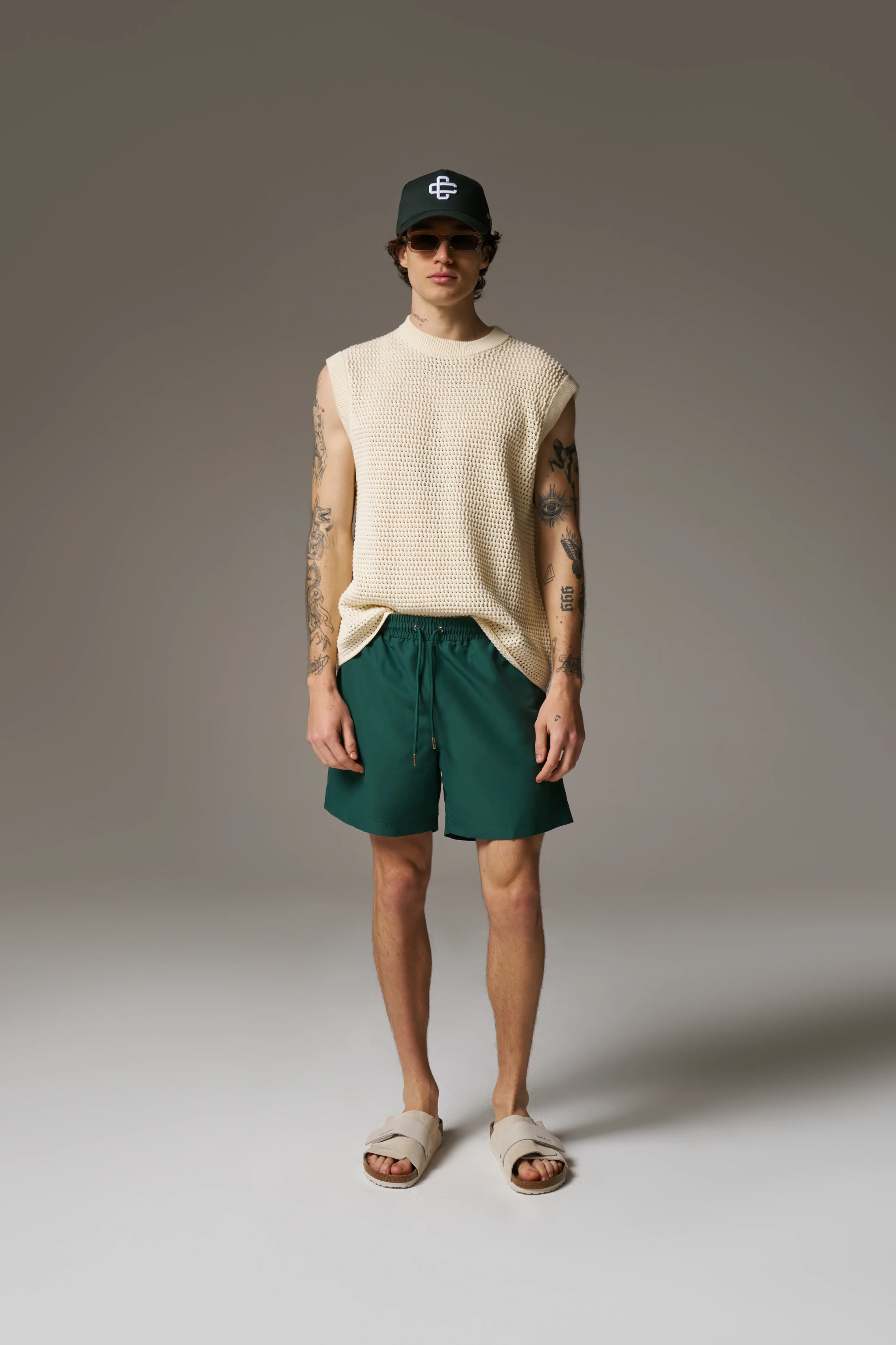 WATER REACTIVE EMBLEM SWIM SHORT - GREEN