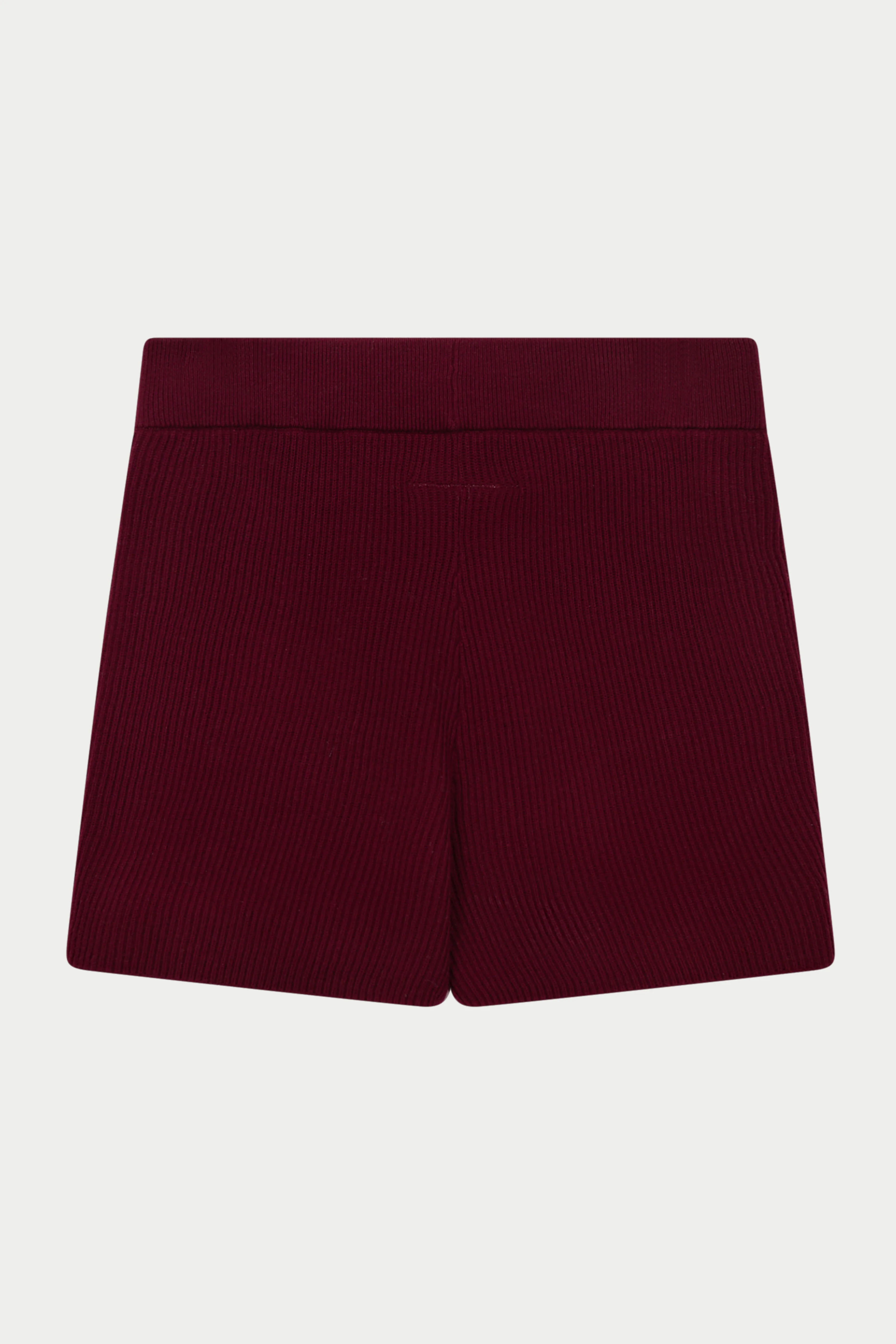 KNITTED MINI SHORTS - BURGUNDY