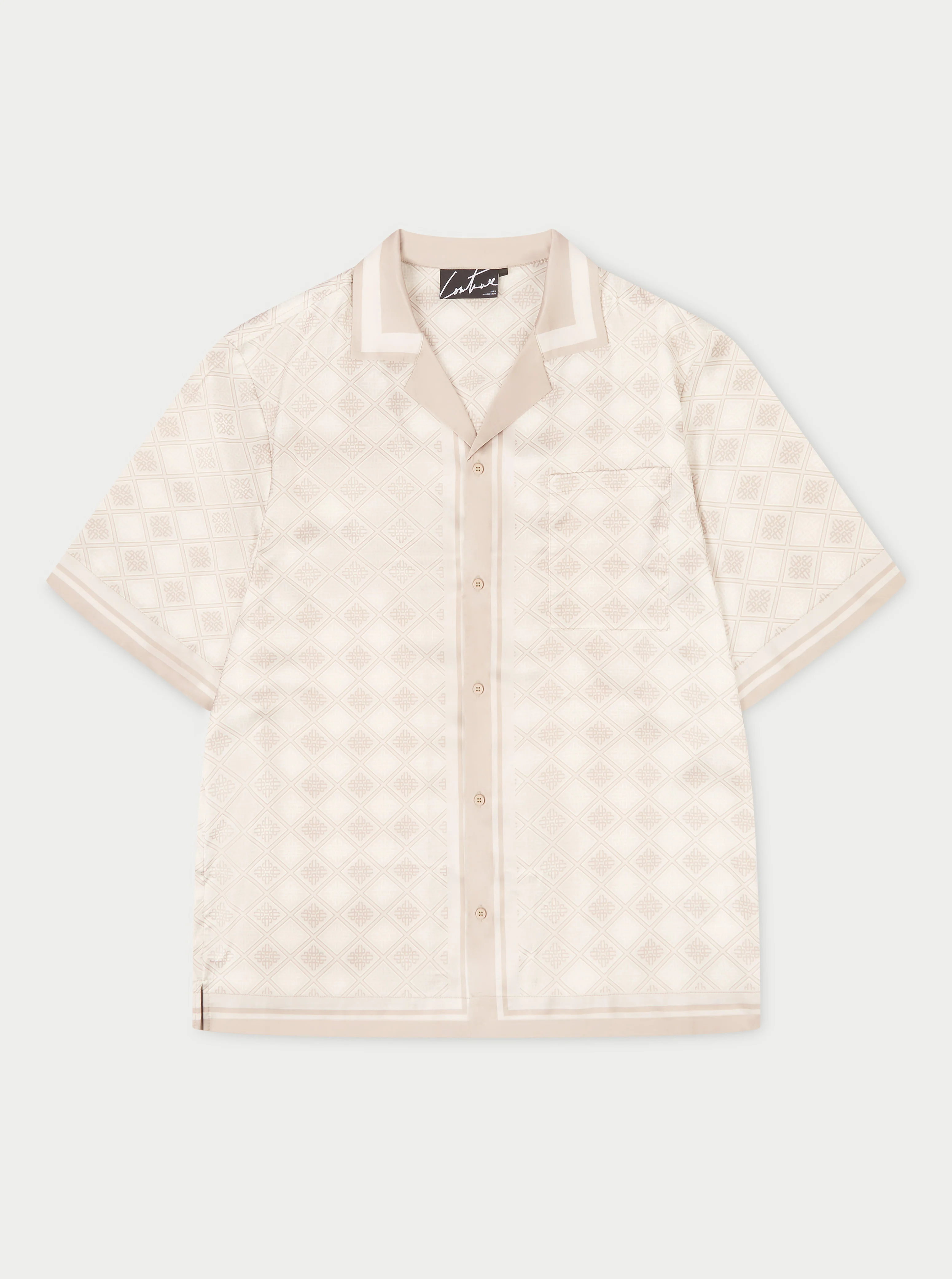 EMBLEM PRINT SHIRT - BEIGE