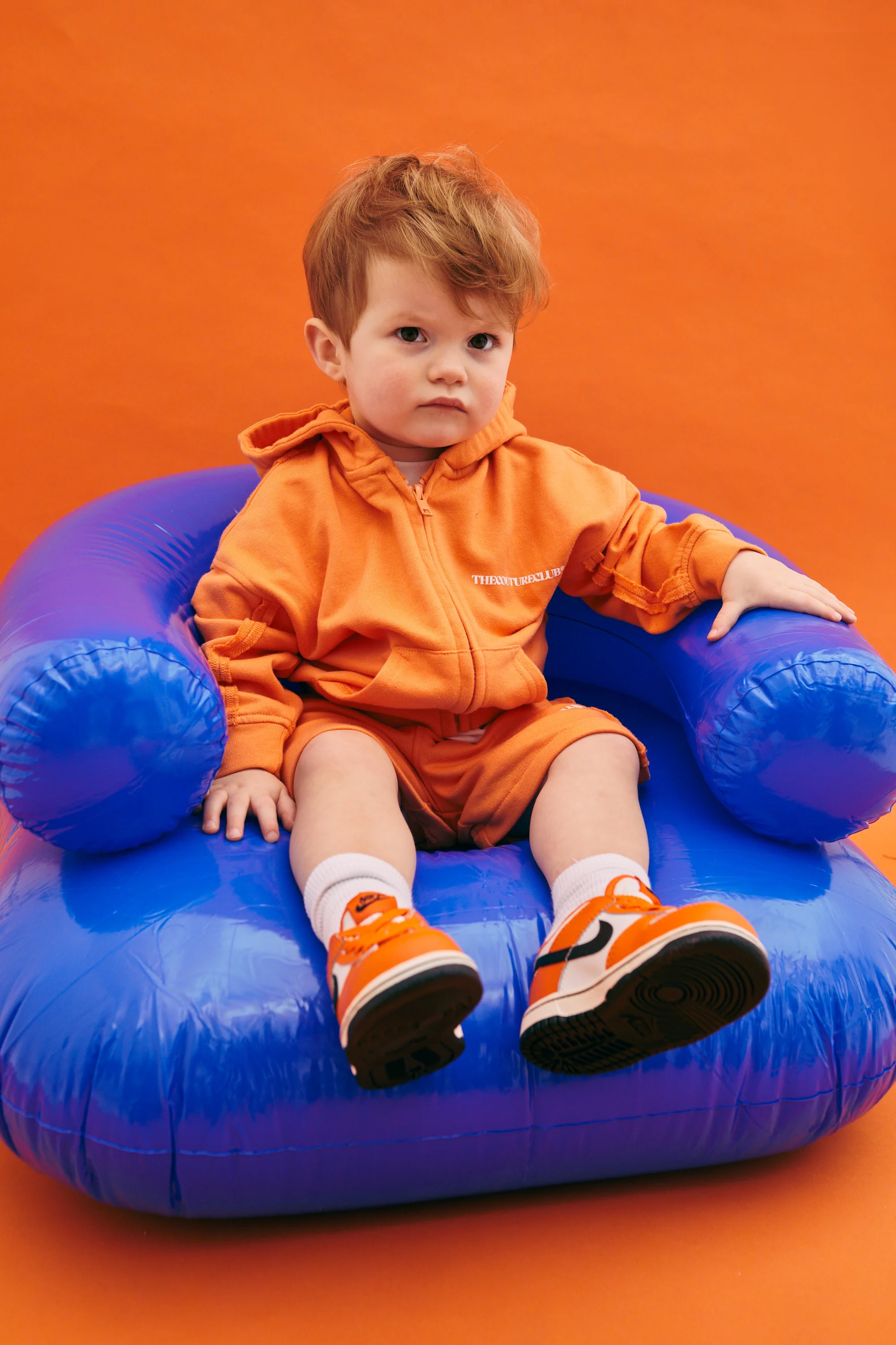 KIDS RAW SEAM SHORTS - ORANGE