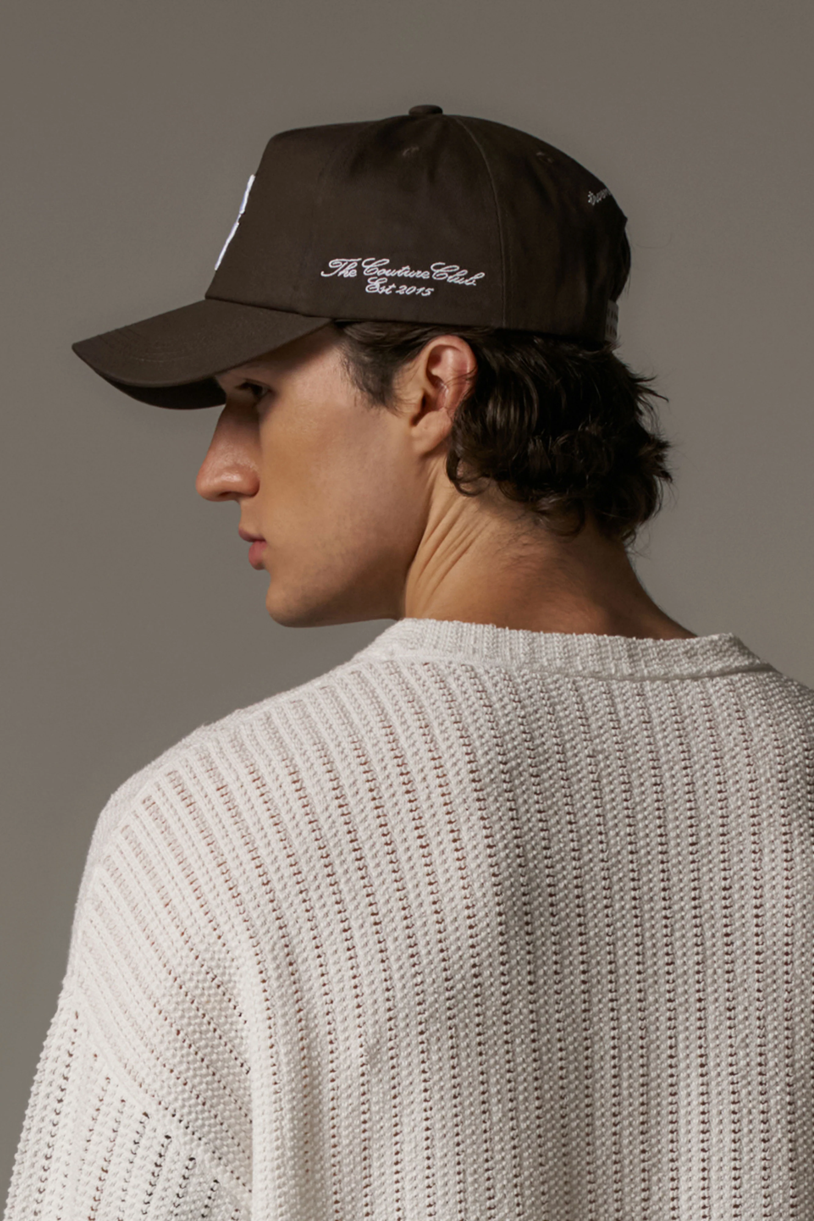 MONOGRAM EMBLEM CAP - BROWN